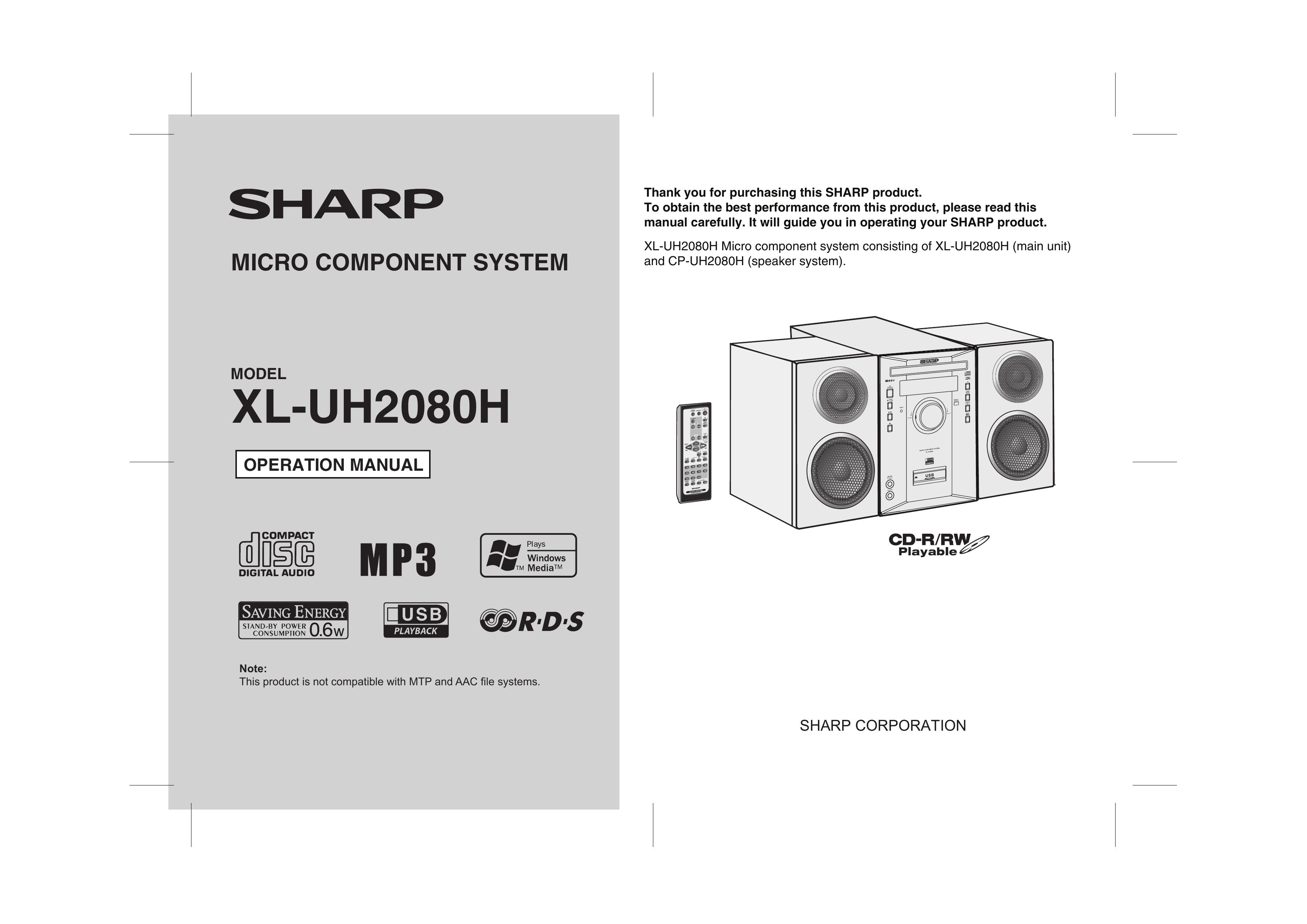 Sharp XL-UH2080H Weather Radio User Manual