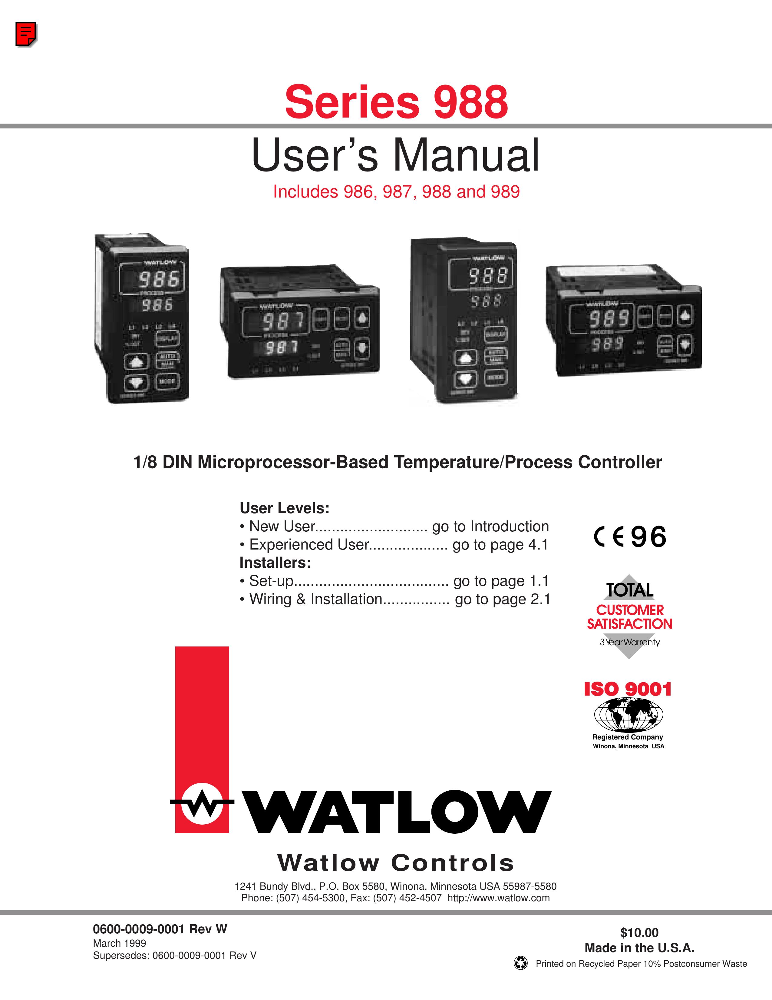 Watlow Electric 989 Weather Radio User Manual