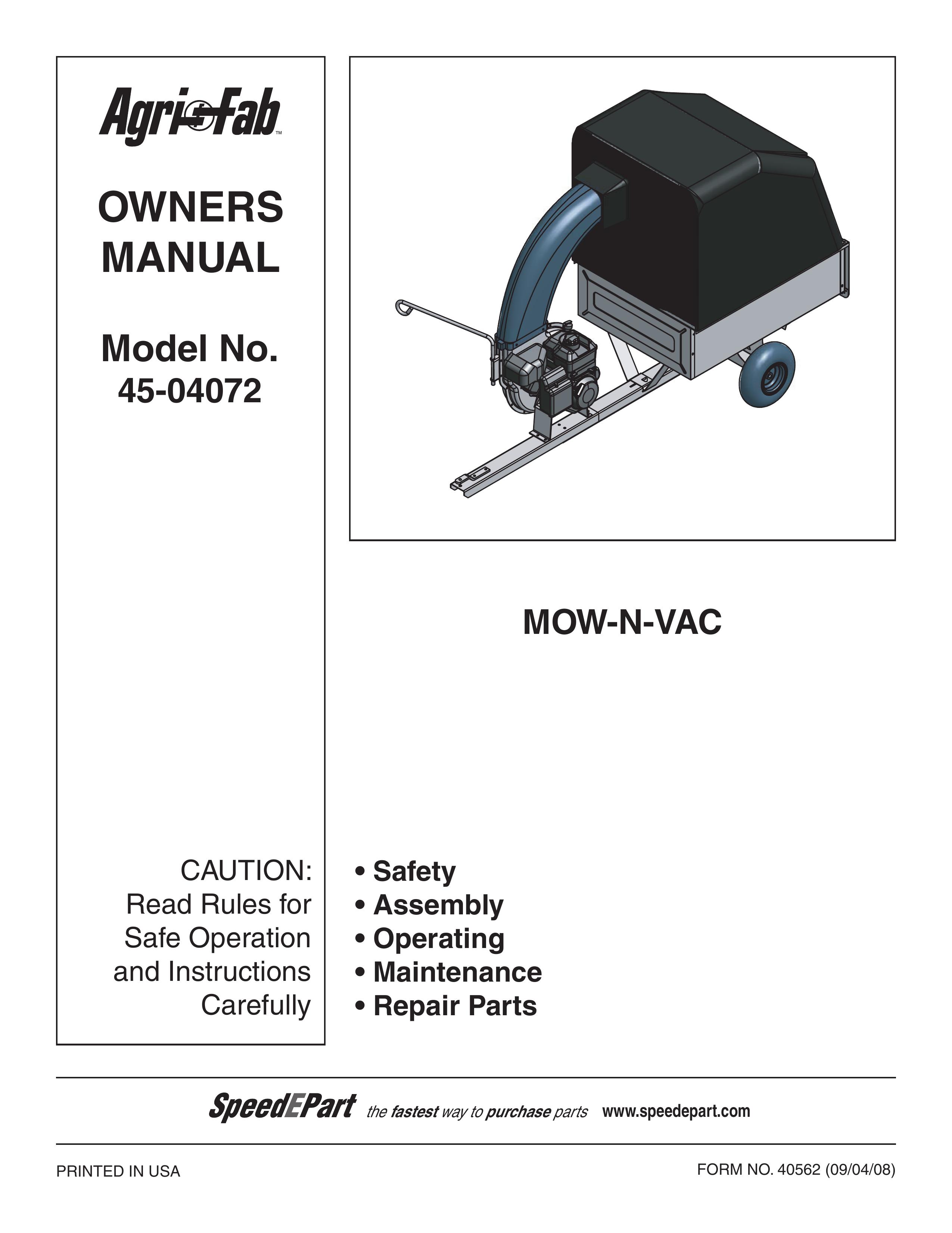Agri-Fab 45-04072 Yard Vacuum User Manual