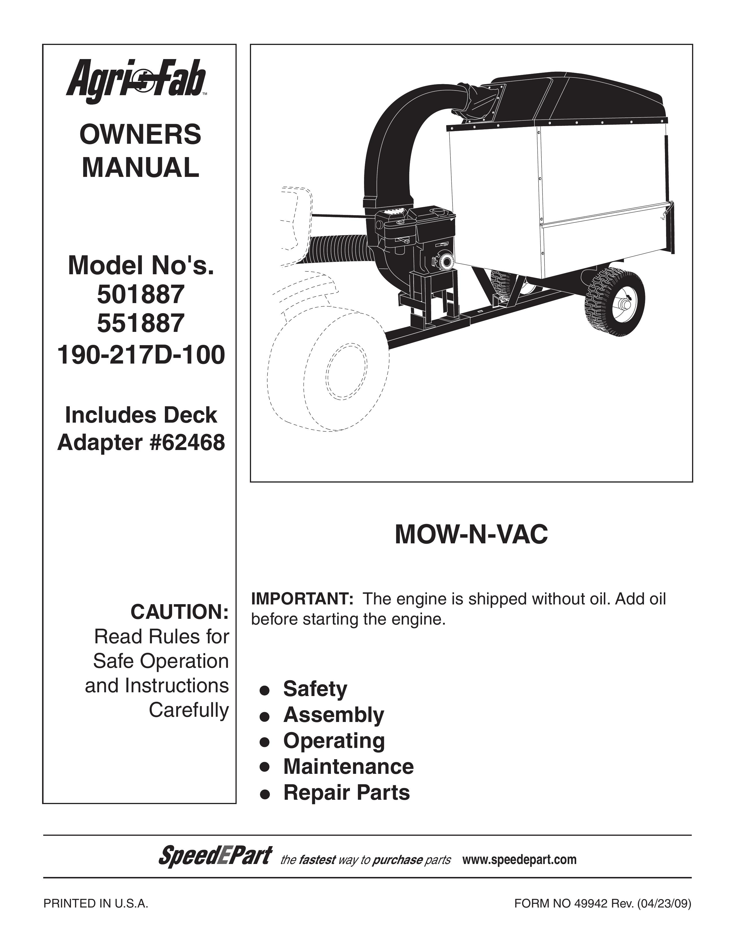Agri-Fab 501887 Yard Vacuum User Manual