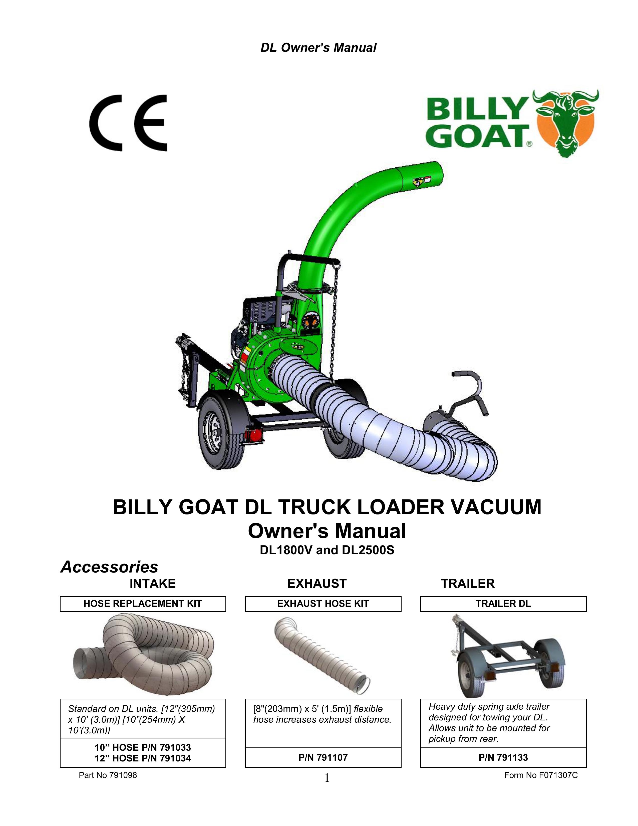 Billy Goat DL1800V Yard Vacuum User Manual