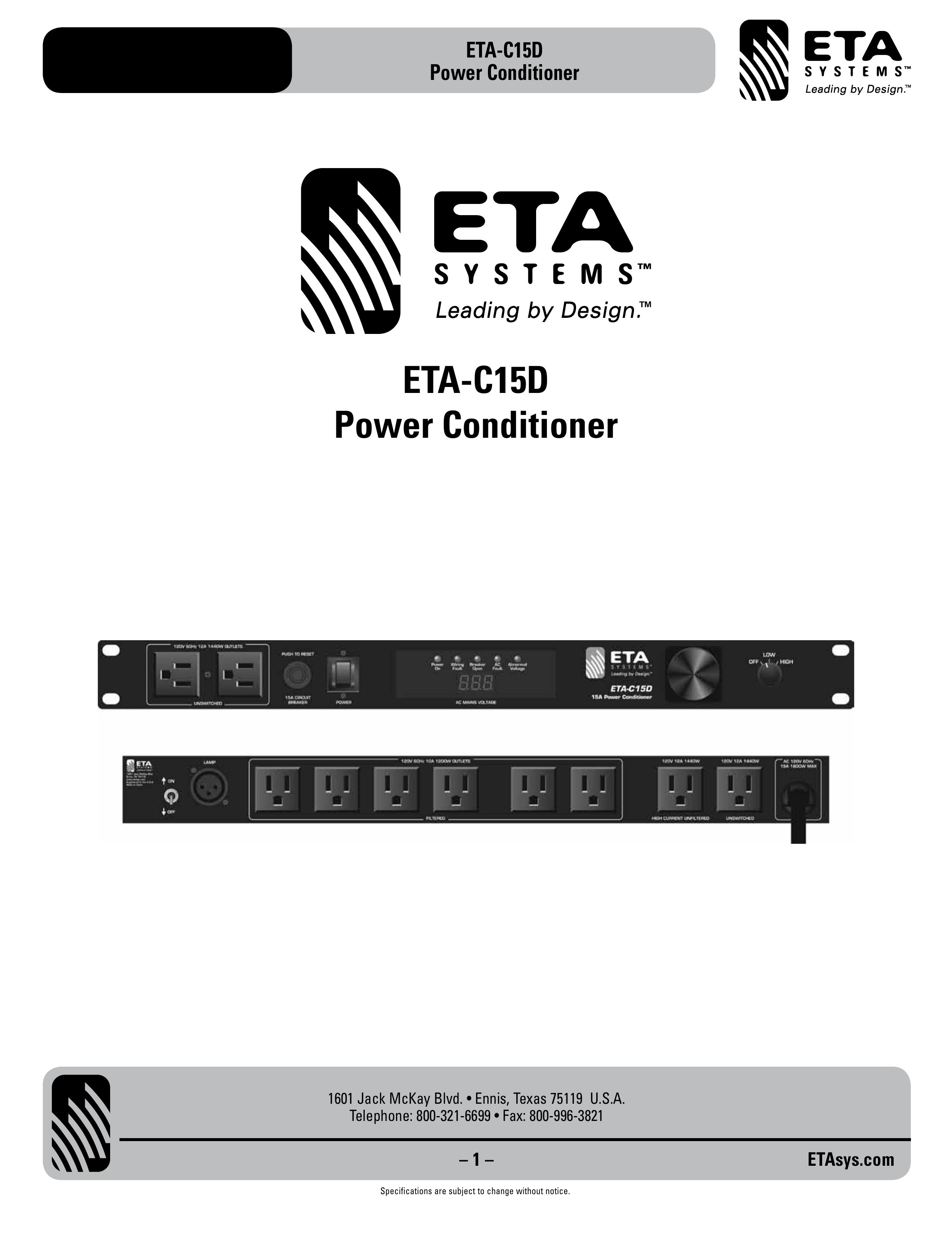 ETA Systems ETA C15D Yard Vacuum User Manual