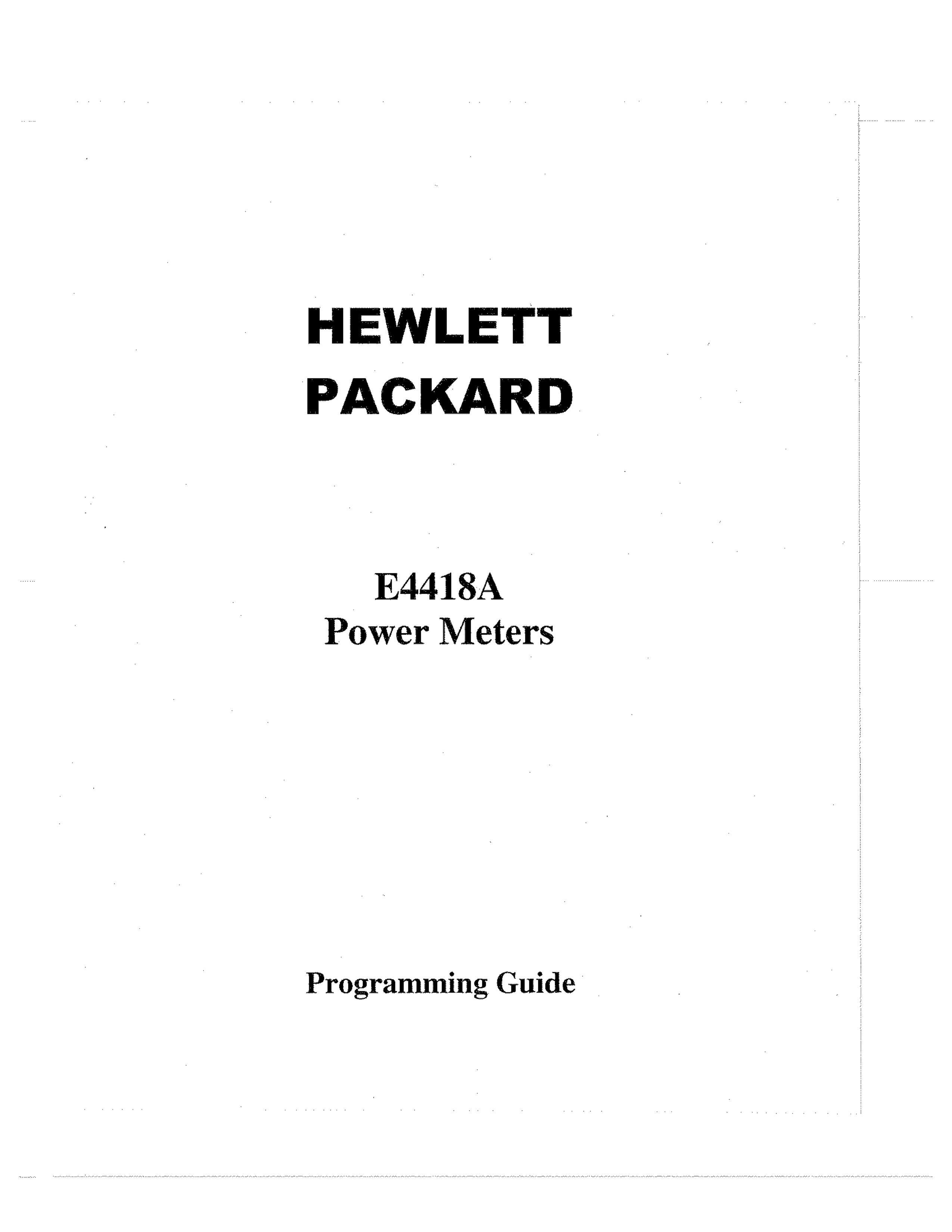 HP (Hewlett-Packard) E4418A Yard Vacuum User Manual
