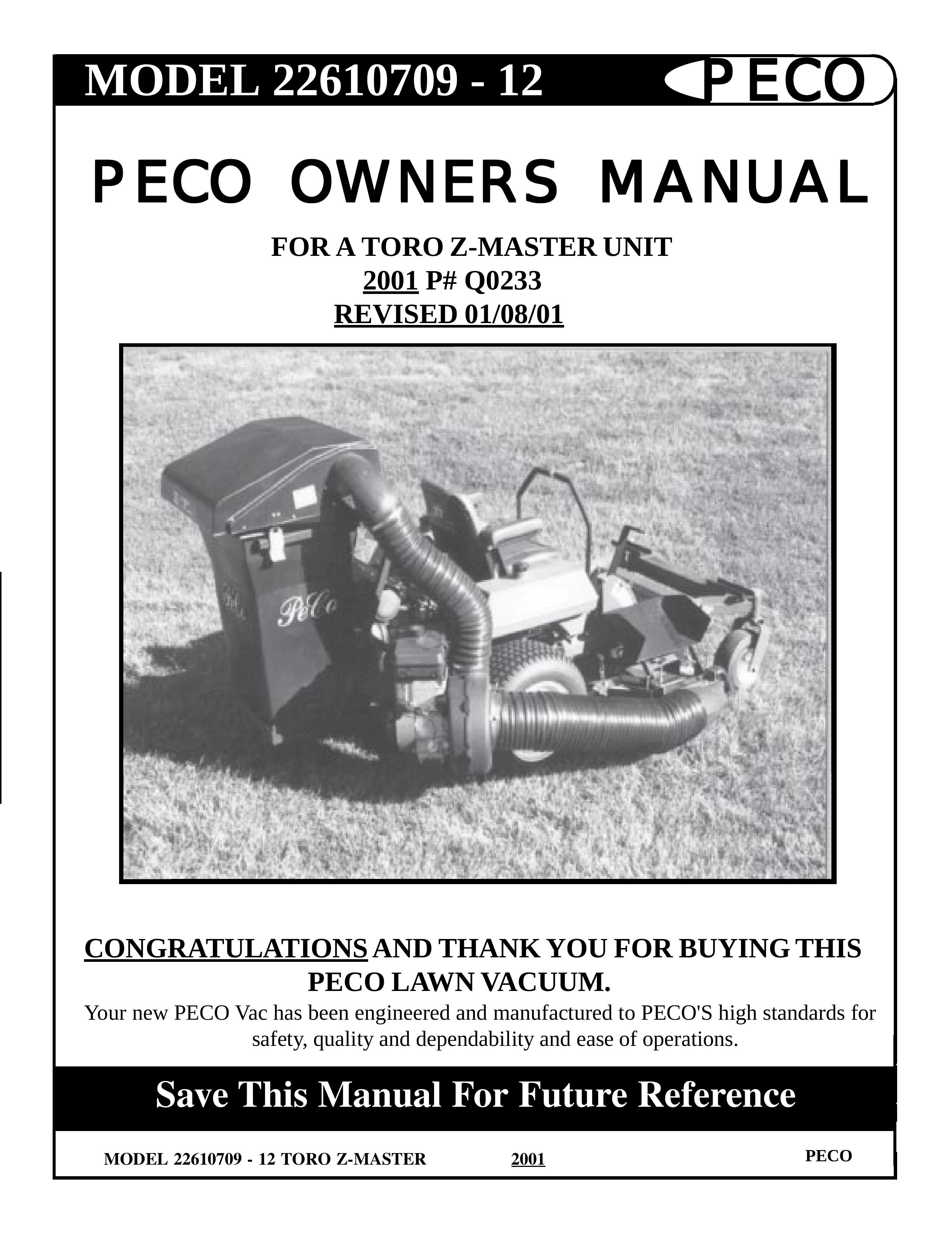 Toro 22610709 Yard Vacuum User Manual