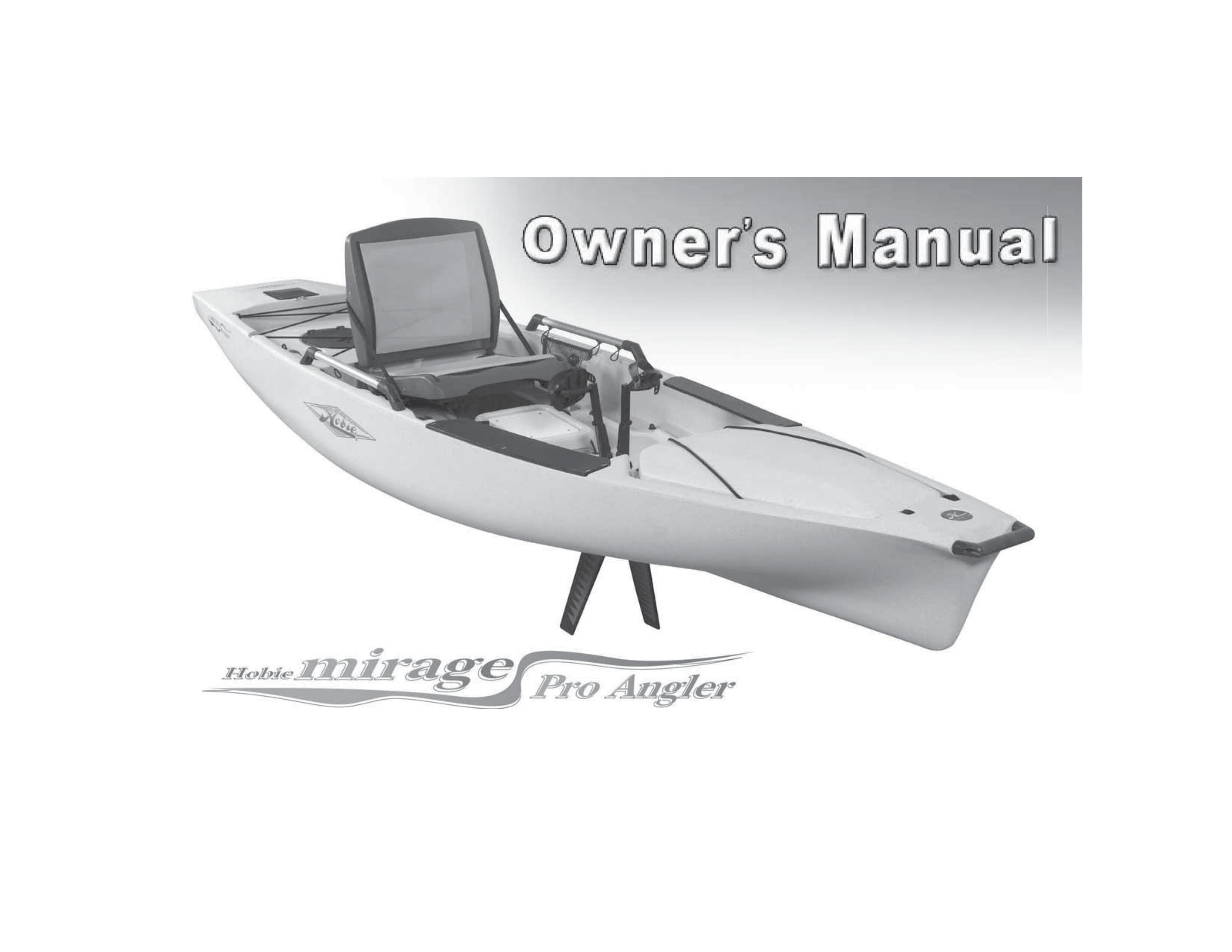 Hobie Pro Angler Boat User Manual