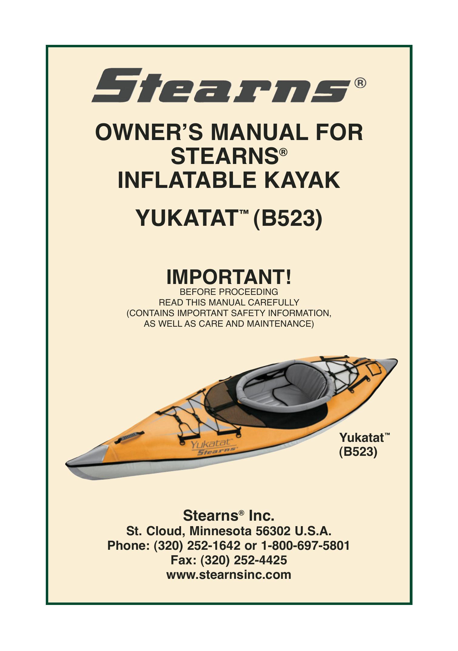 Stearns B523 Boat User Manual