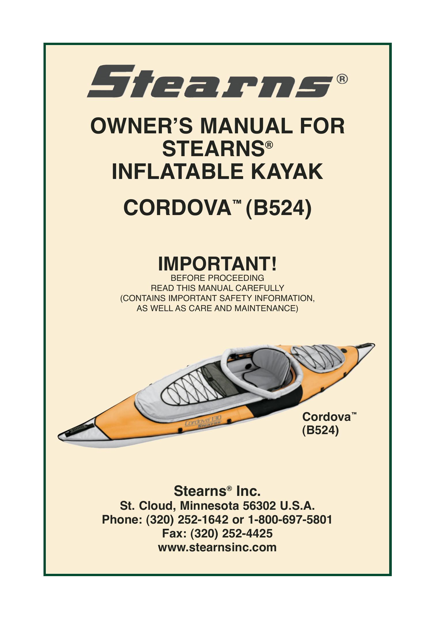 Stearns B524 Boat User Manual