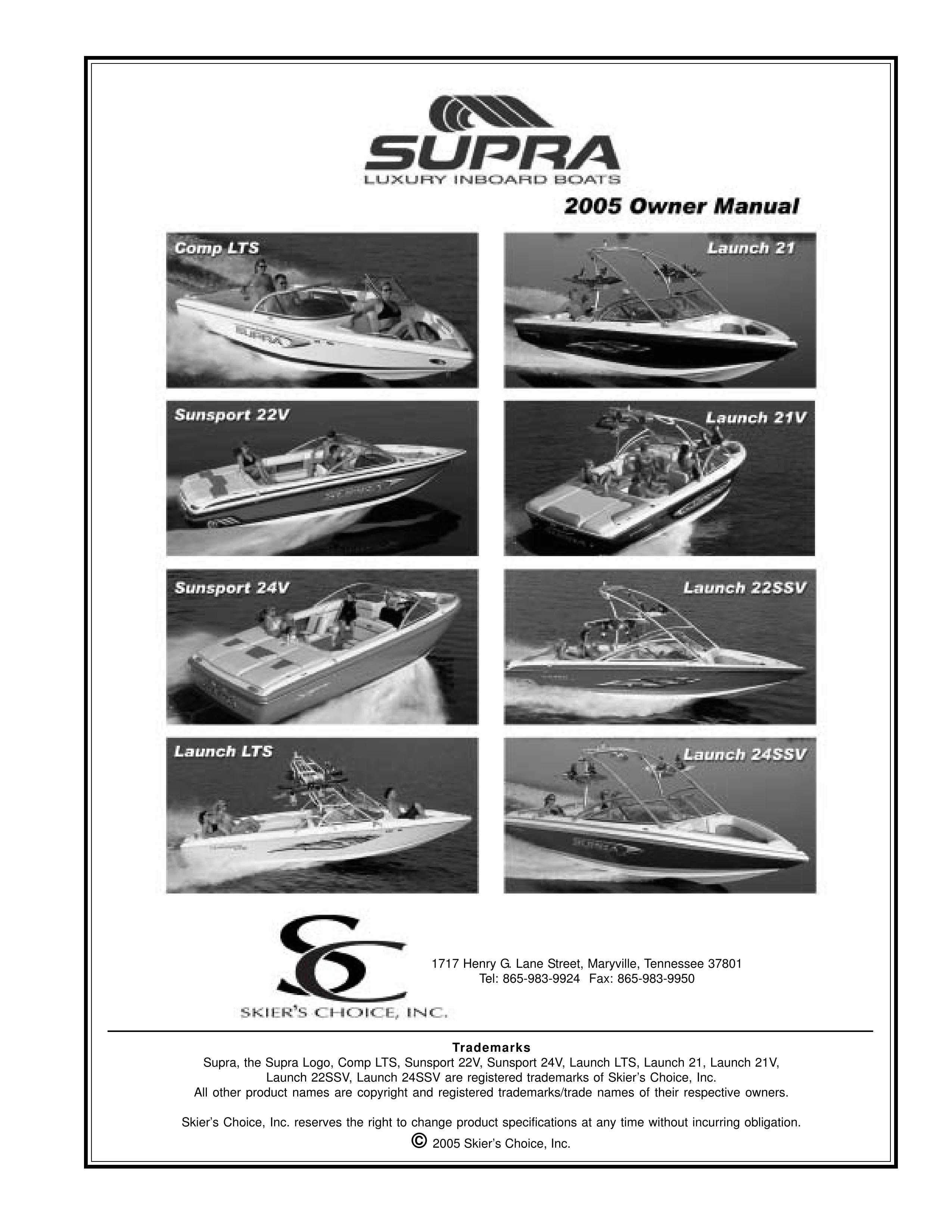Supra LAUNCH 22SSV Boat User Manual