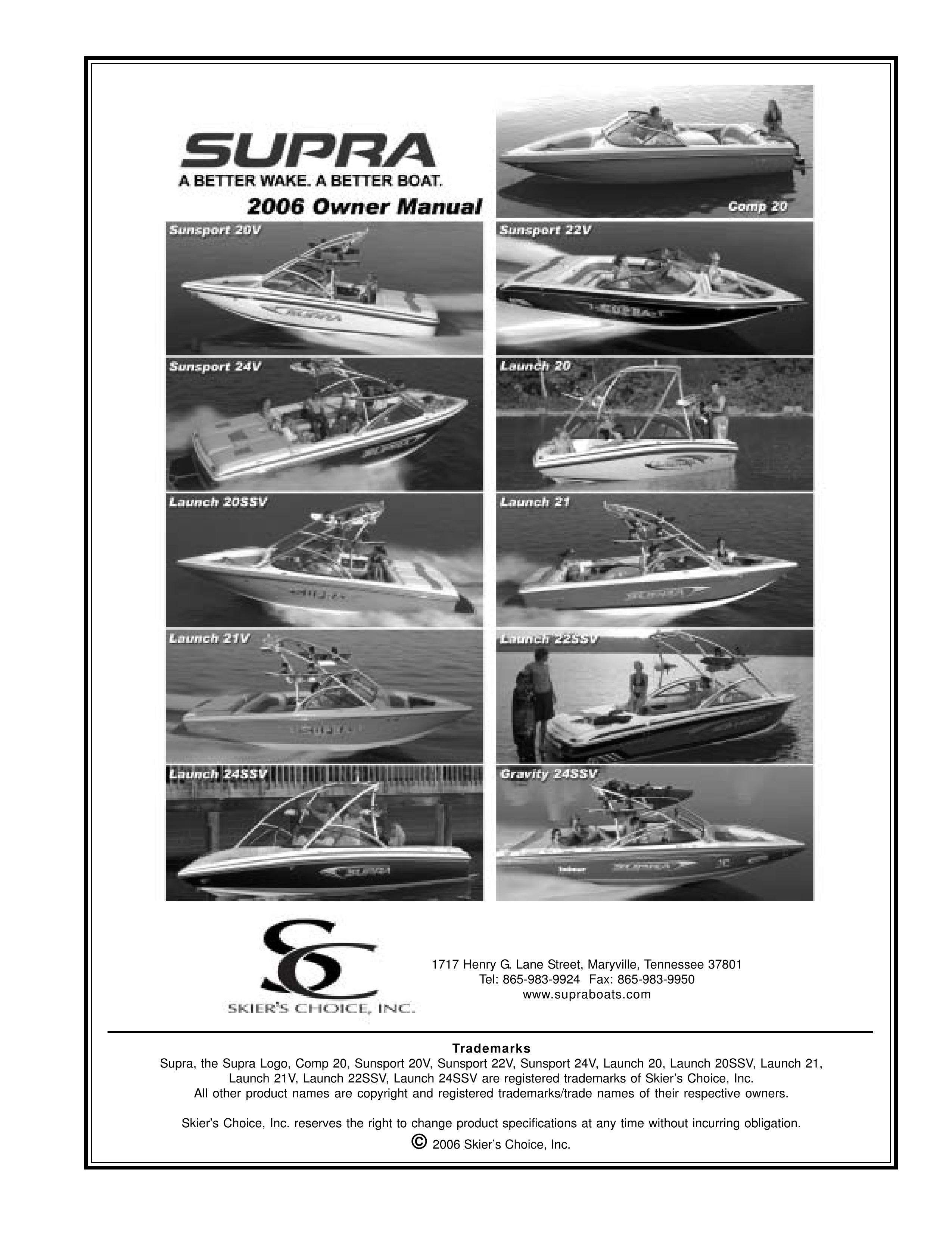 Supra SUPRA Boat User Manual