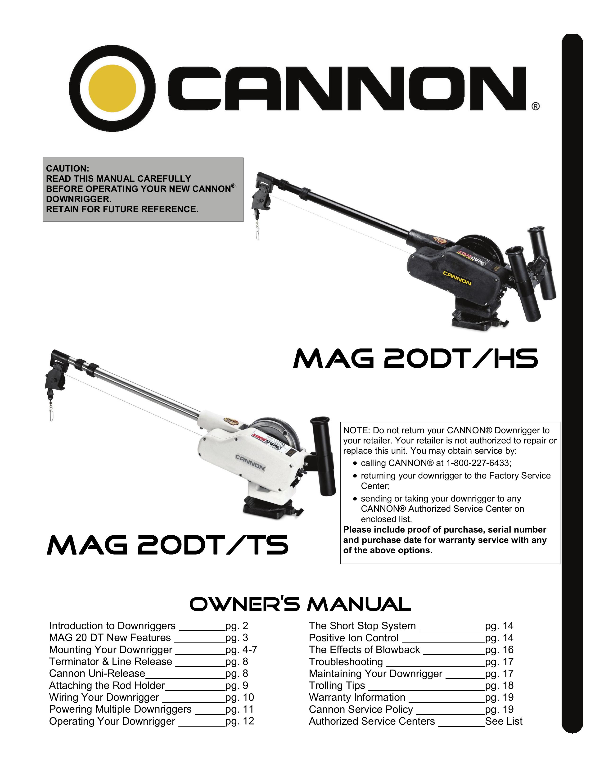 Cannon 1979220 Boating Equipment User Manual