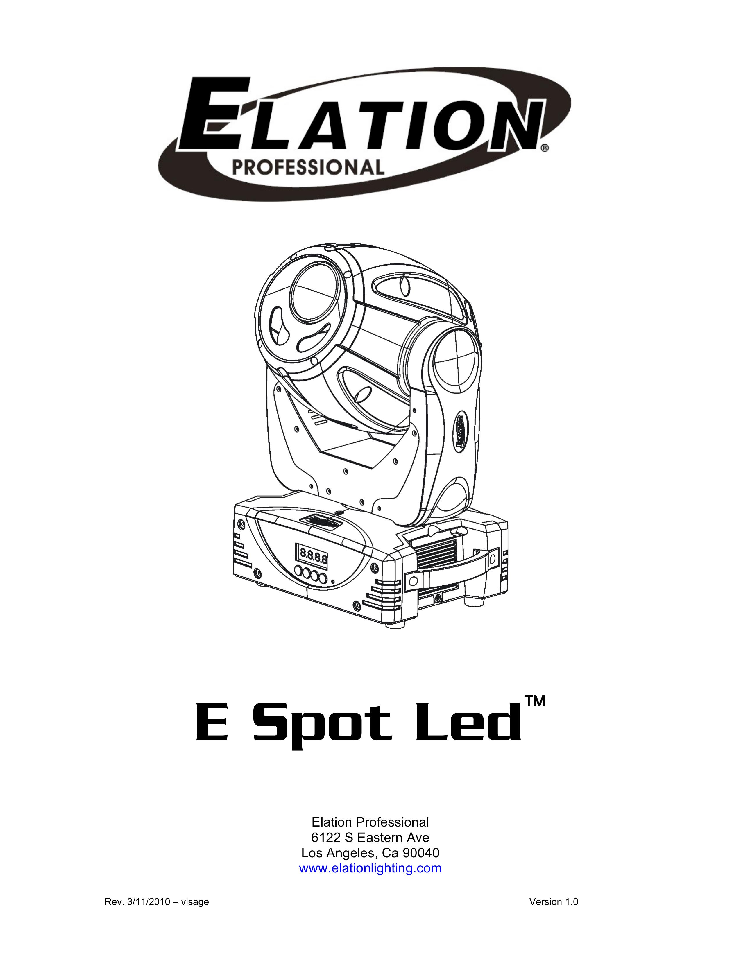 Elation Professional E Spot LED Boating Equipment User Manual