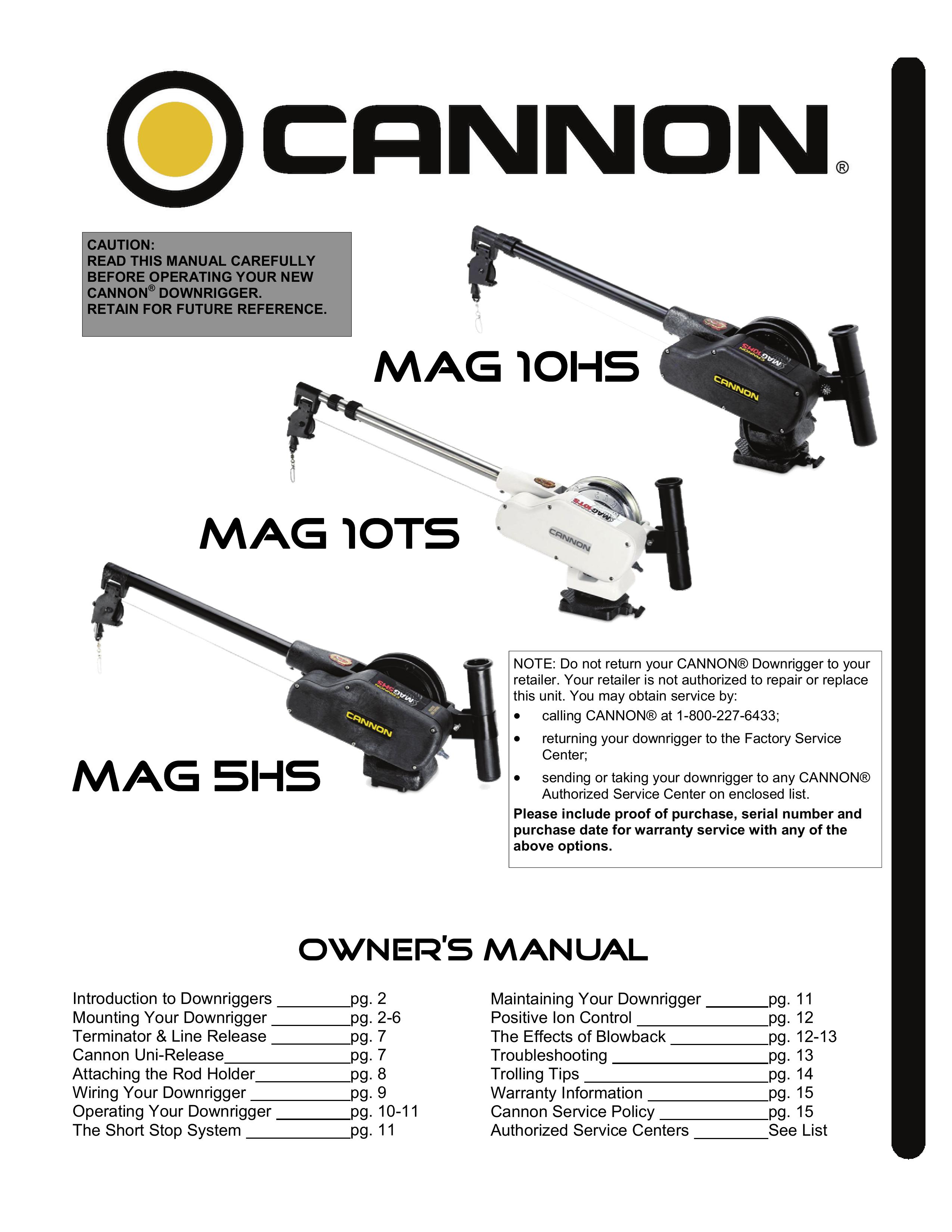 Cannon Mag 10ts Fish Finder User Manual
