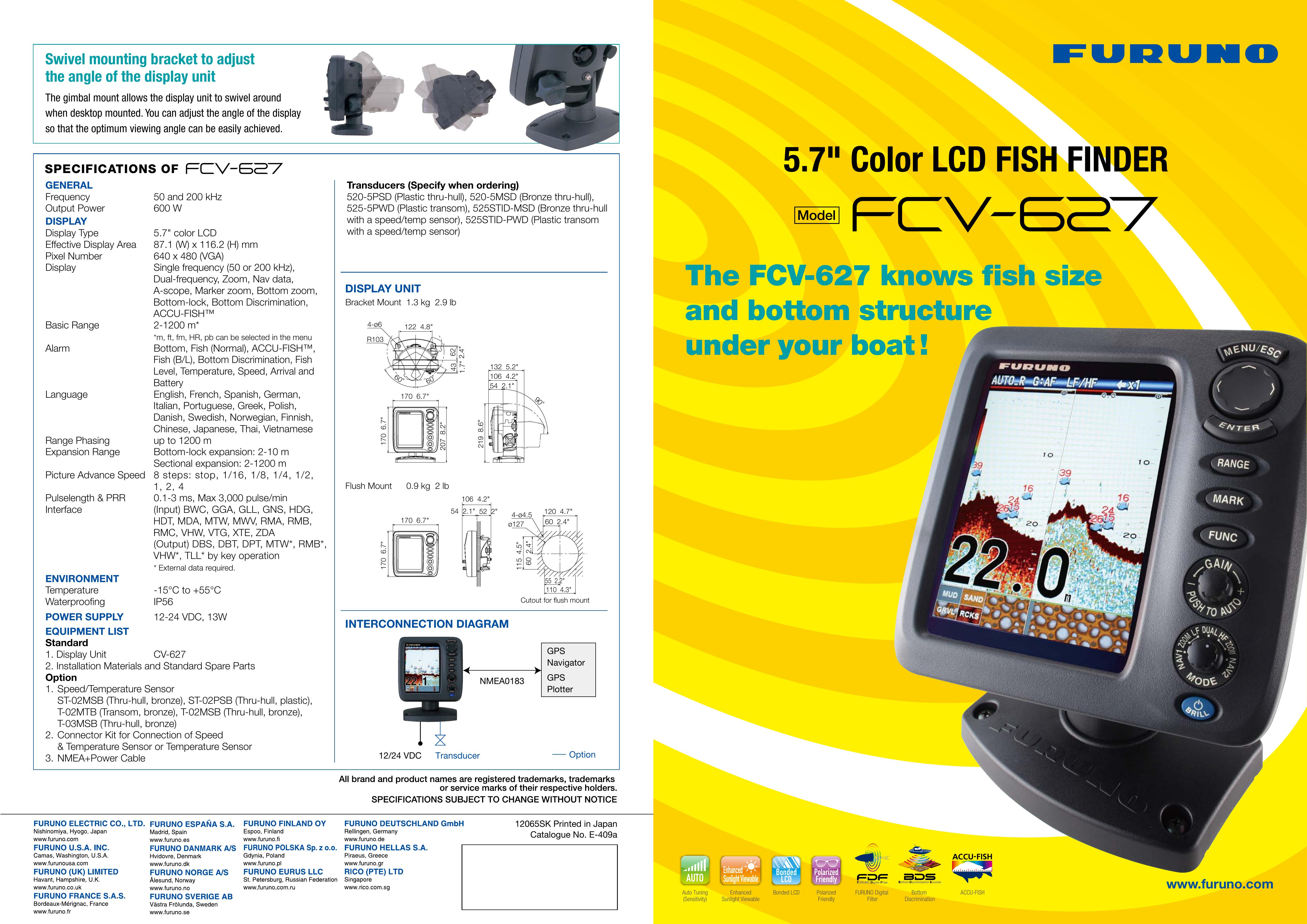 Furuno FCV-627 Fish Finder User Manual