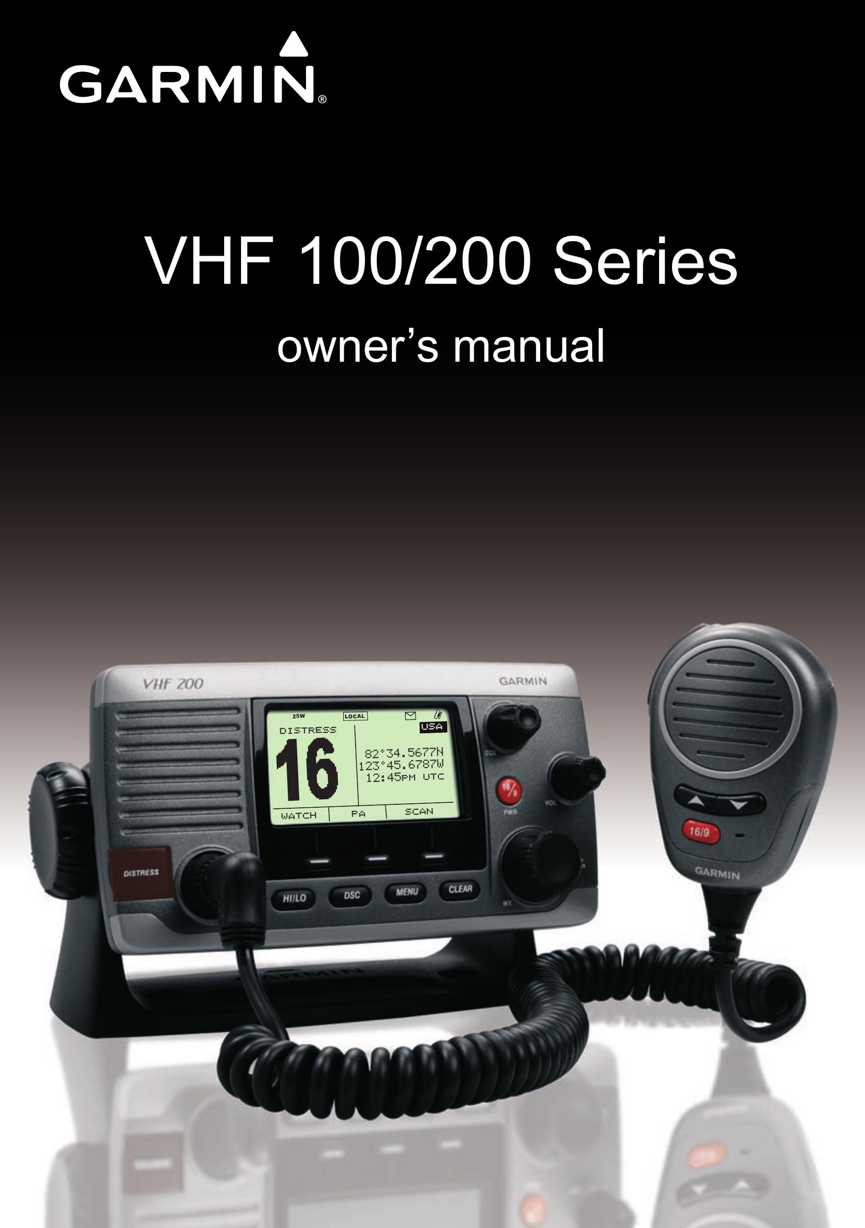 Garmin VHF 200 Fish Finder User Manual