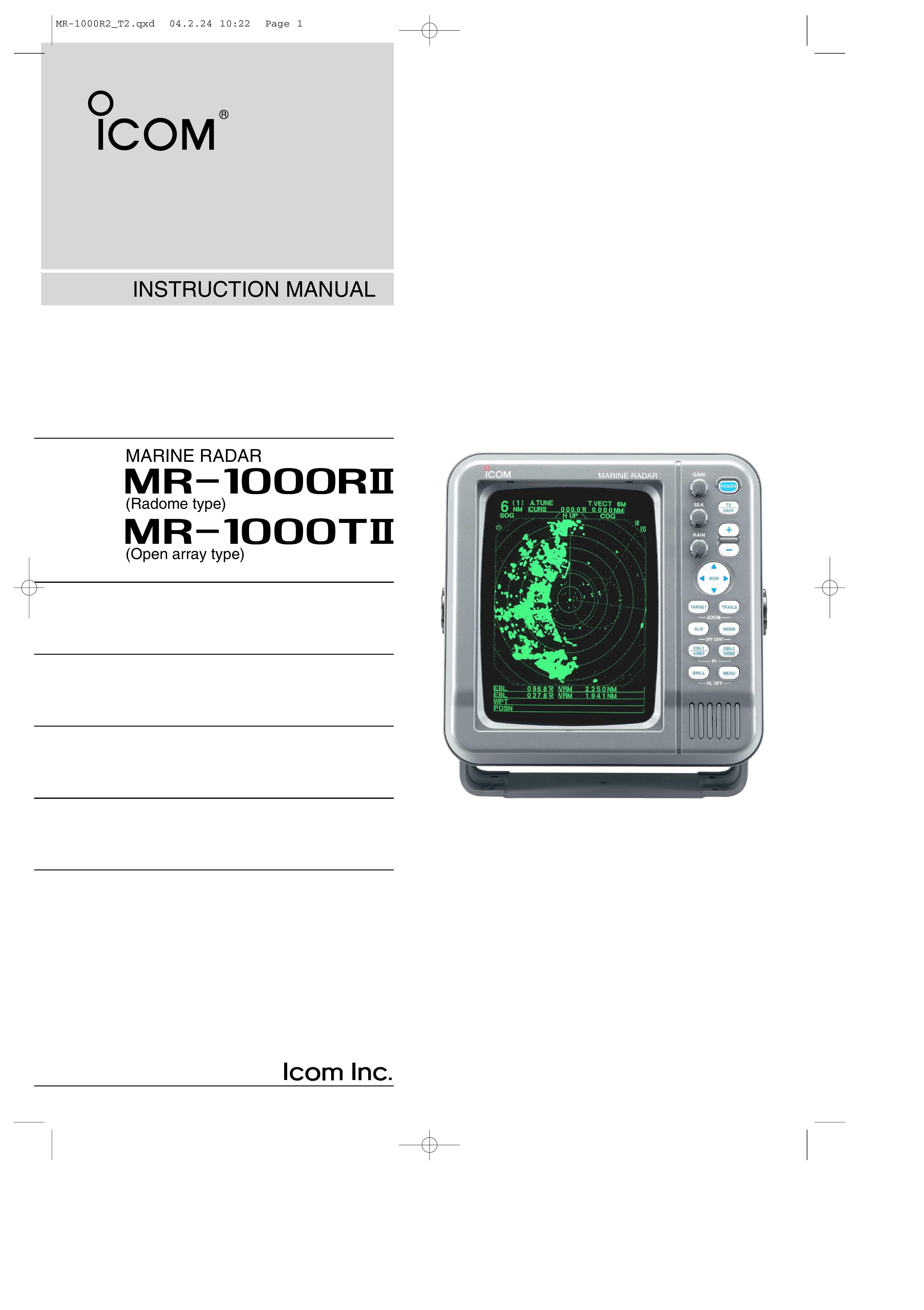 Icom MR-1000TTM Fish Finder User Manual