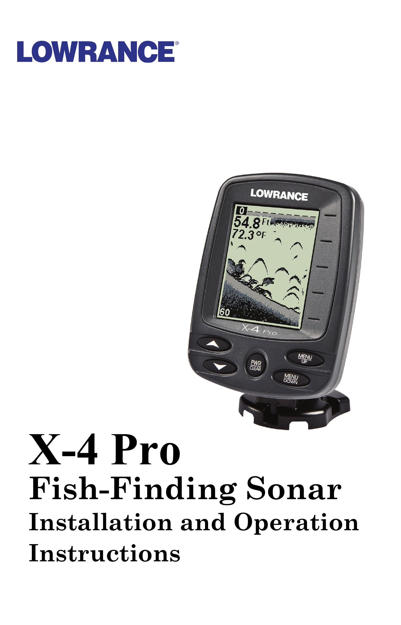 Lowrance electronic X-4 PRO Fish Finder User Manual
