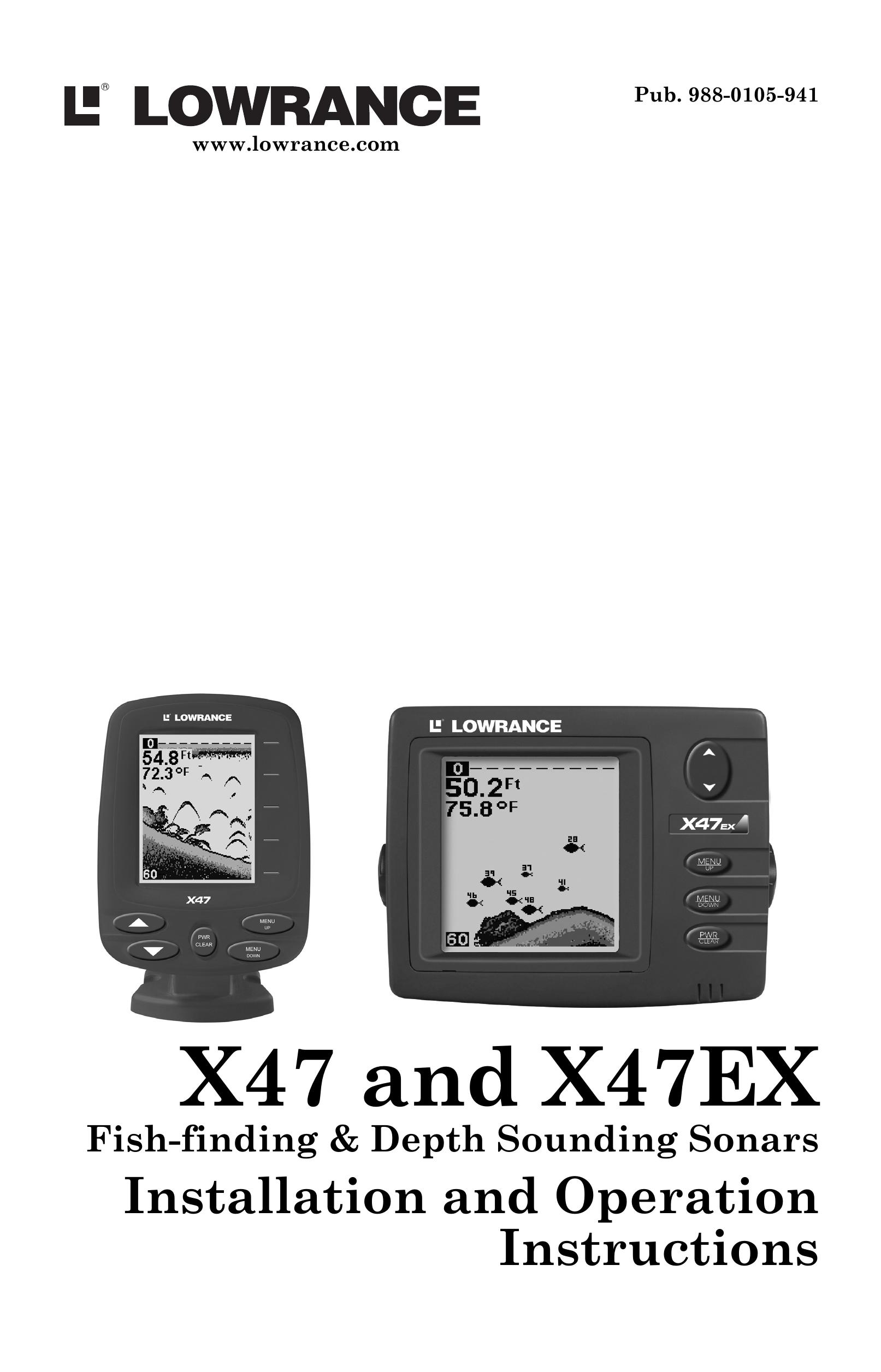 Lowrance electronic X47 Fish Finder User Manual