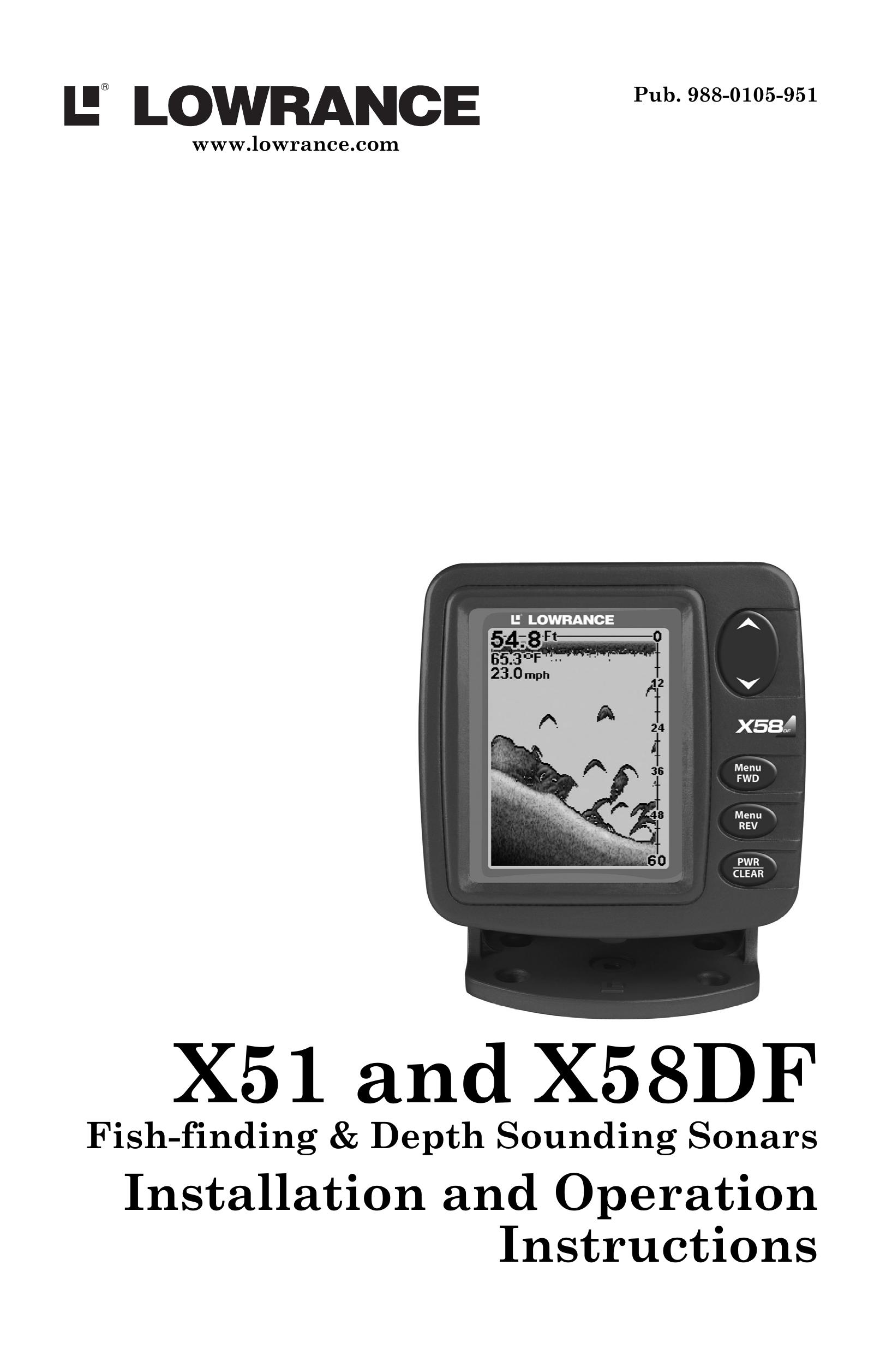 Lowrance electronic X51 Fish Finder User Manual