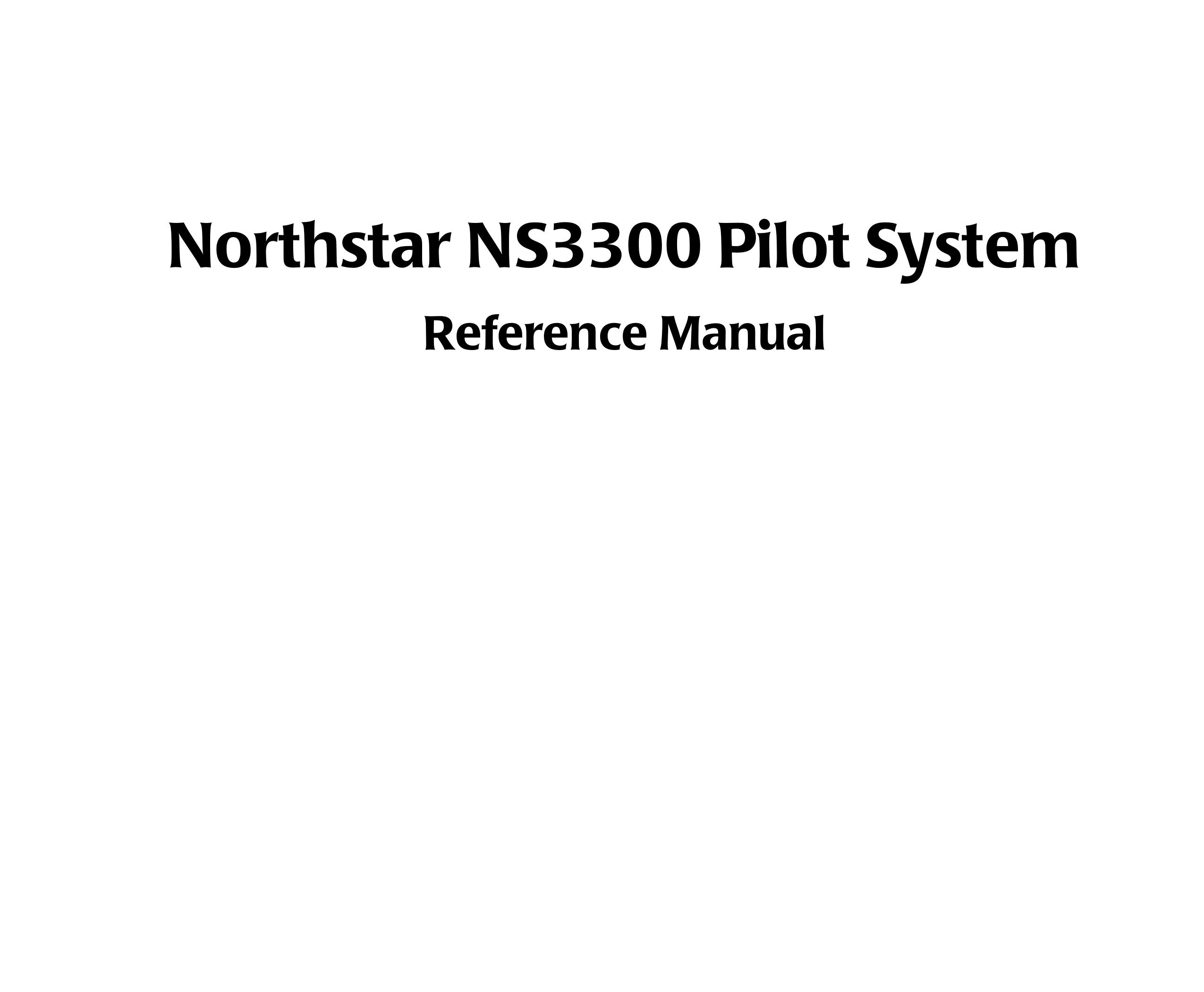 NorthStar Navigation NS3300 Fish Finder User Manual