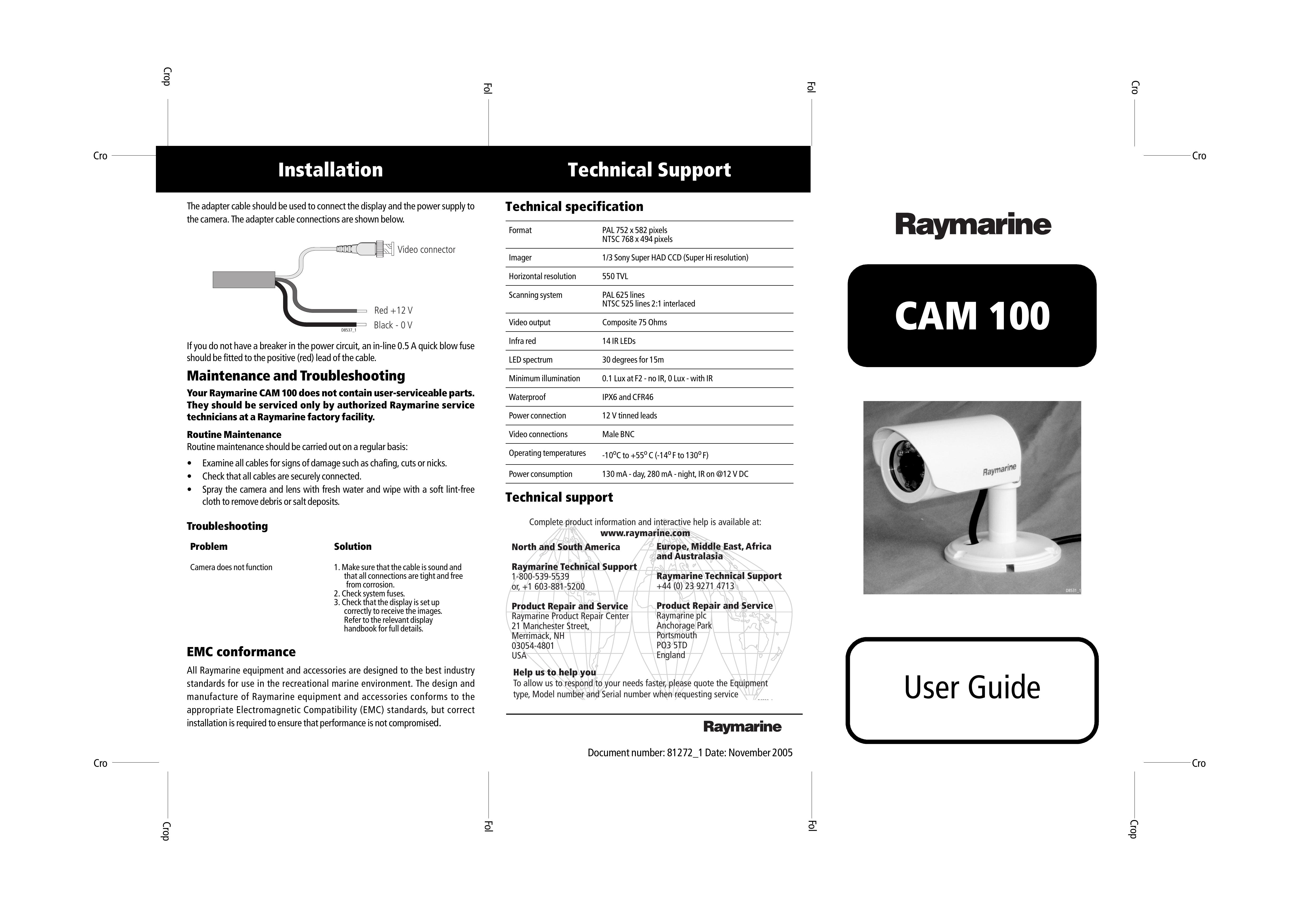 Raymarine CAM100 Fish Finder User Manual