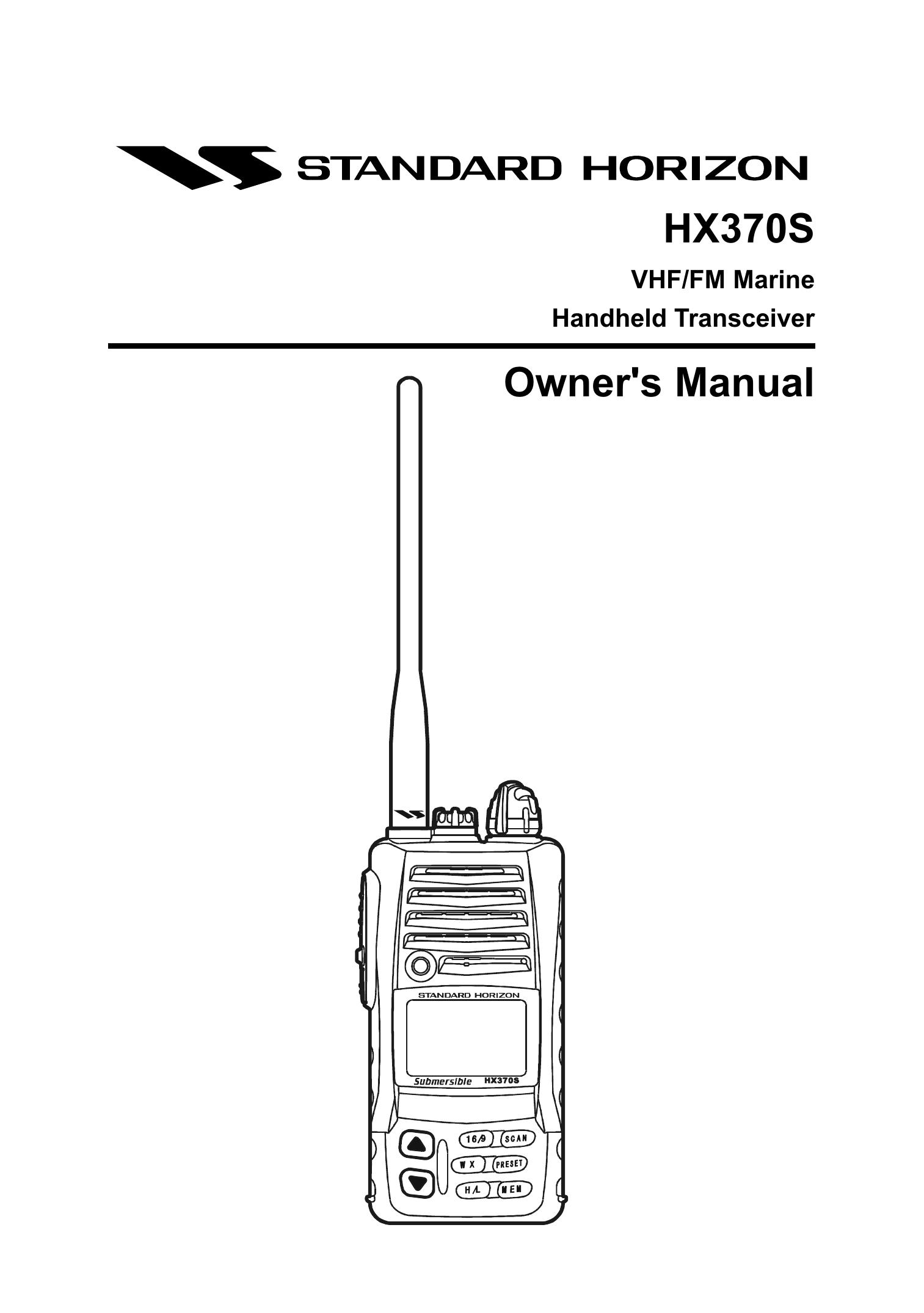 Standard Horizon HX370S Fish Finder User Manual