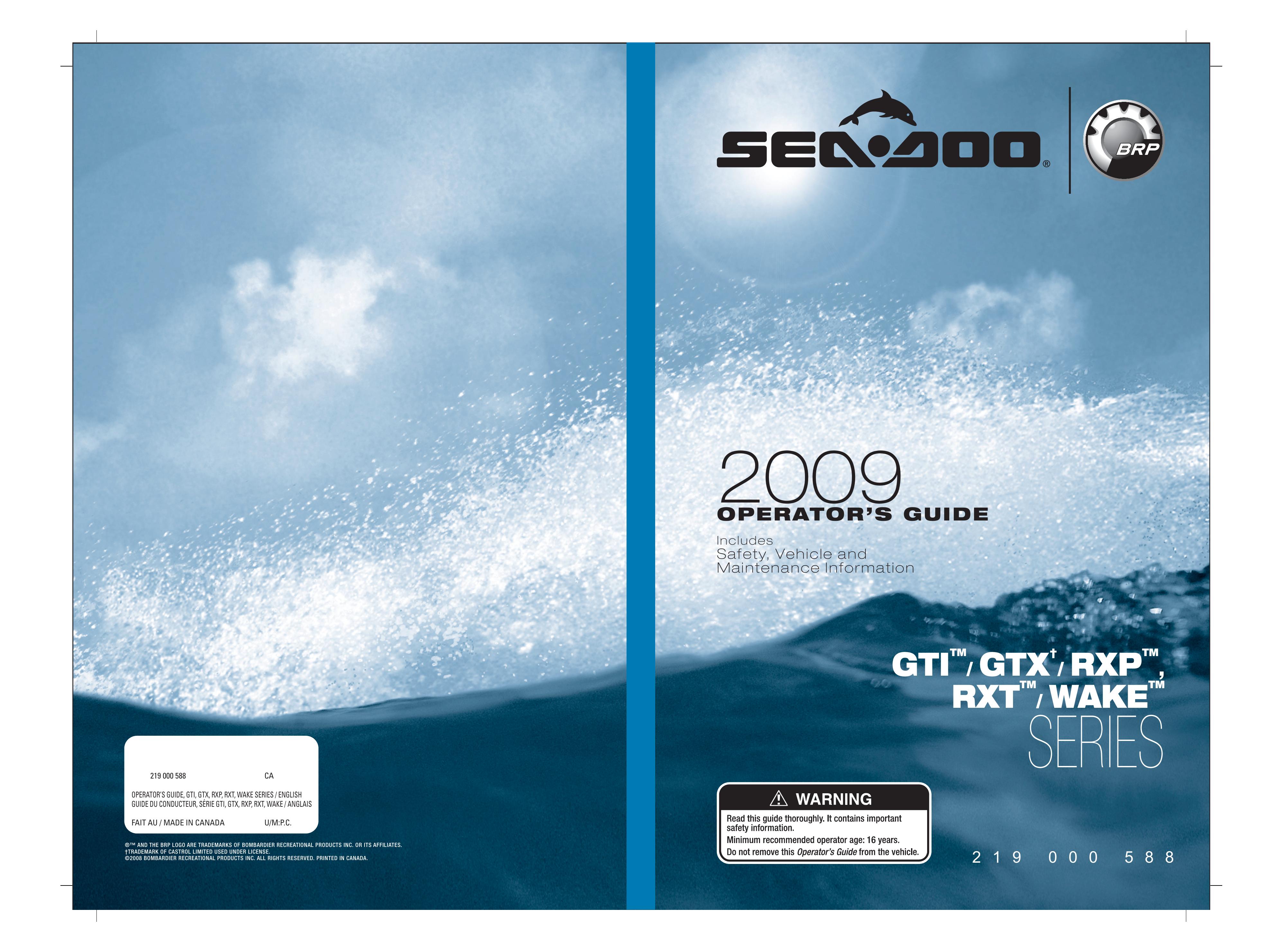 Ski-Doo RXT Series Jet Ski User Manual