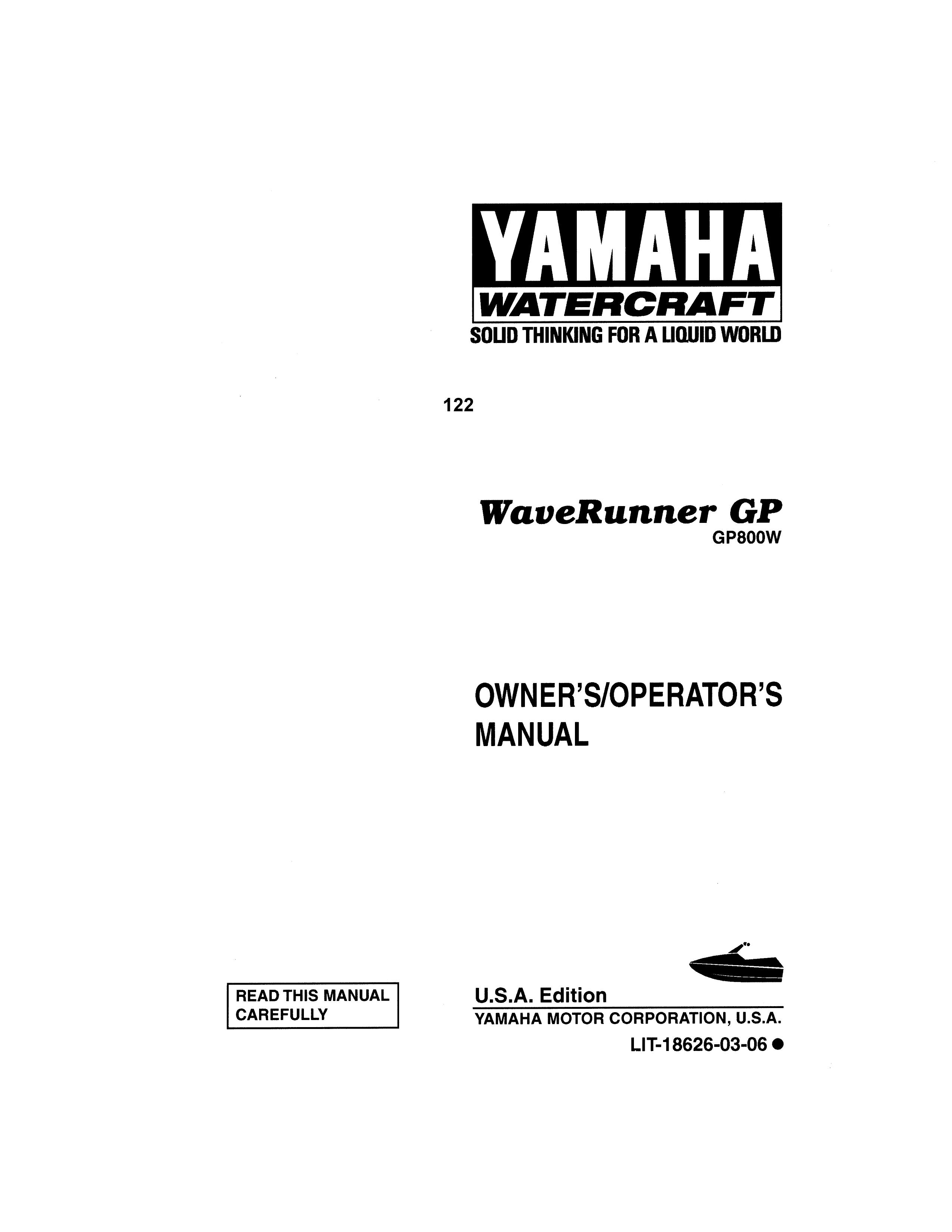 Yamaha GP800W Jet Ski User Manual