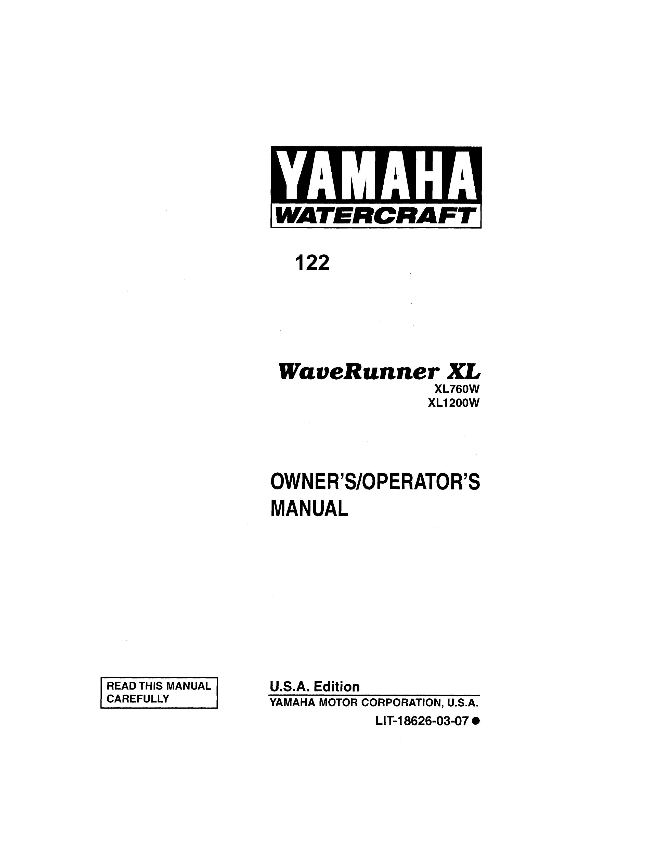Yamaha XL760W Jet Ski User Manual