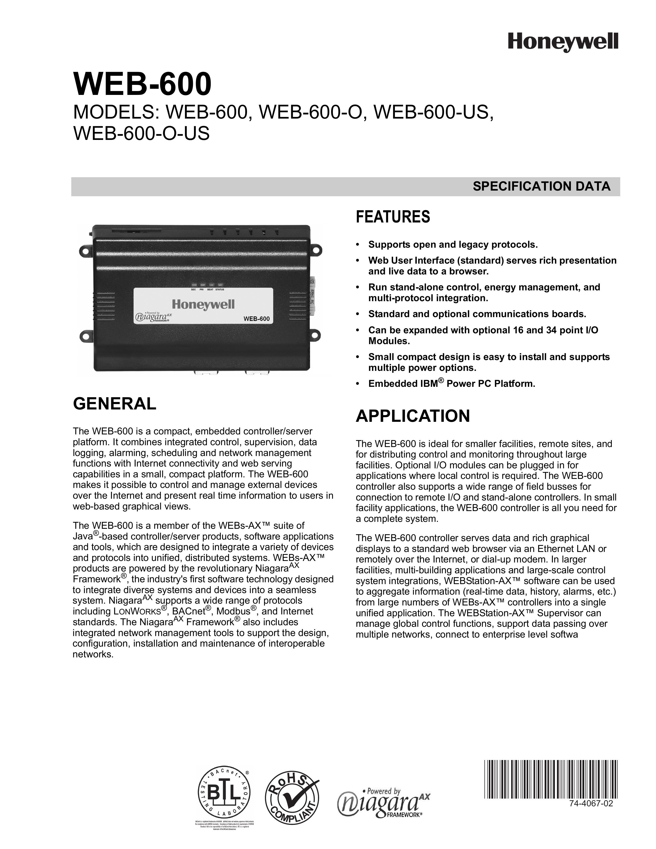 Honeywell WEB-600-O-US Life Jacket User Manual