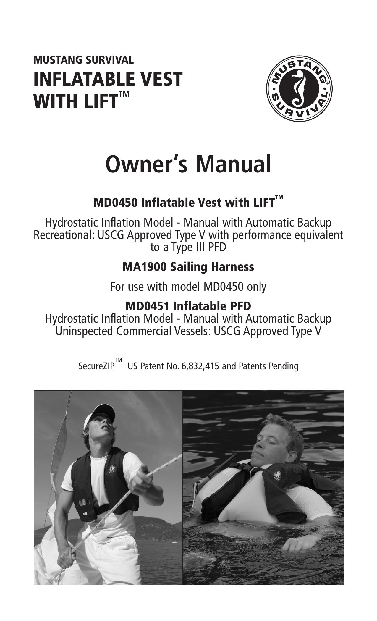 Mustang Survival MD0450 Life Jacket User Manual