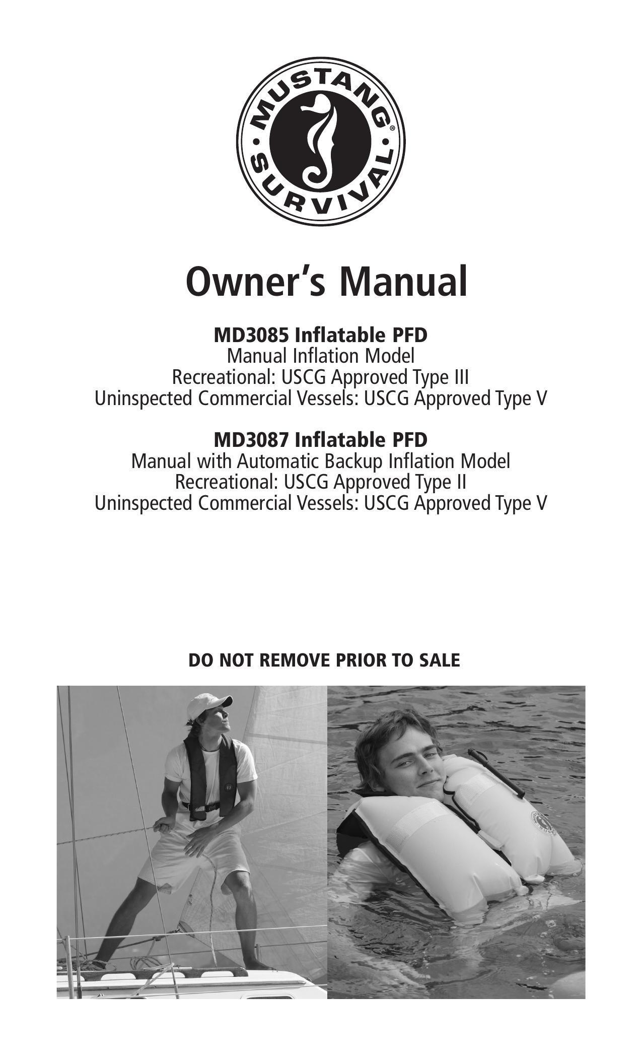 Mustang Survival MD3085 Life Jacket User Manual