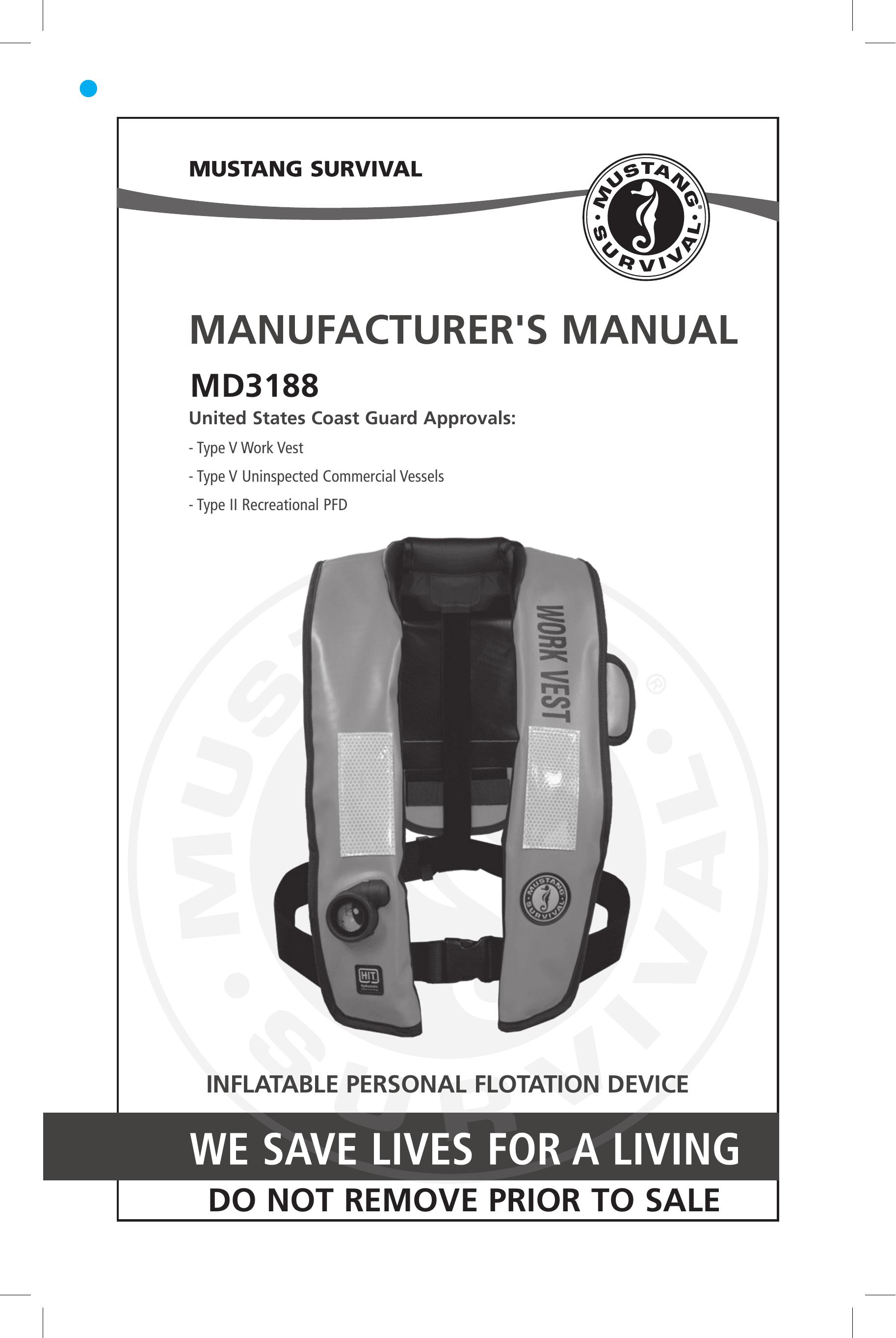 Mustang Survival MD3188 Life Jacket User Manual