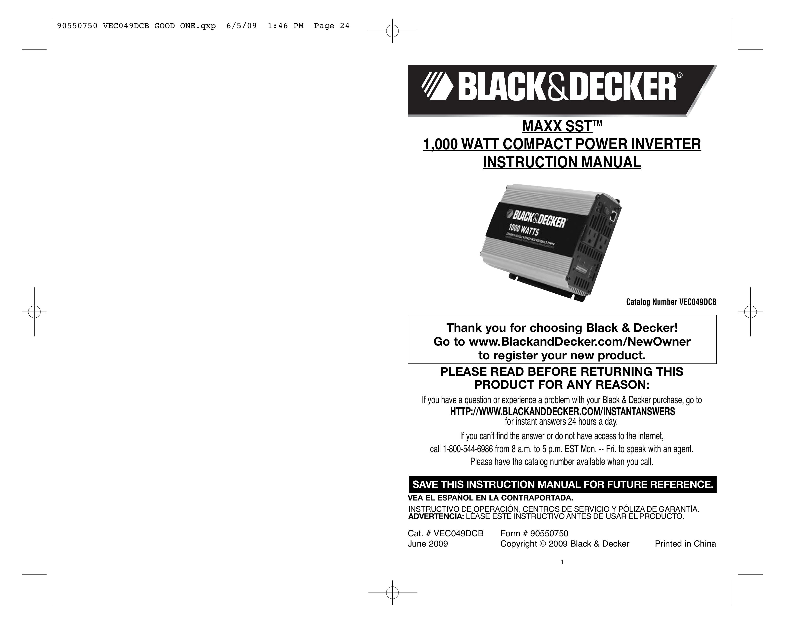 Black & Decker Marine Battery Marine Battery User Manual