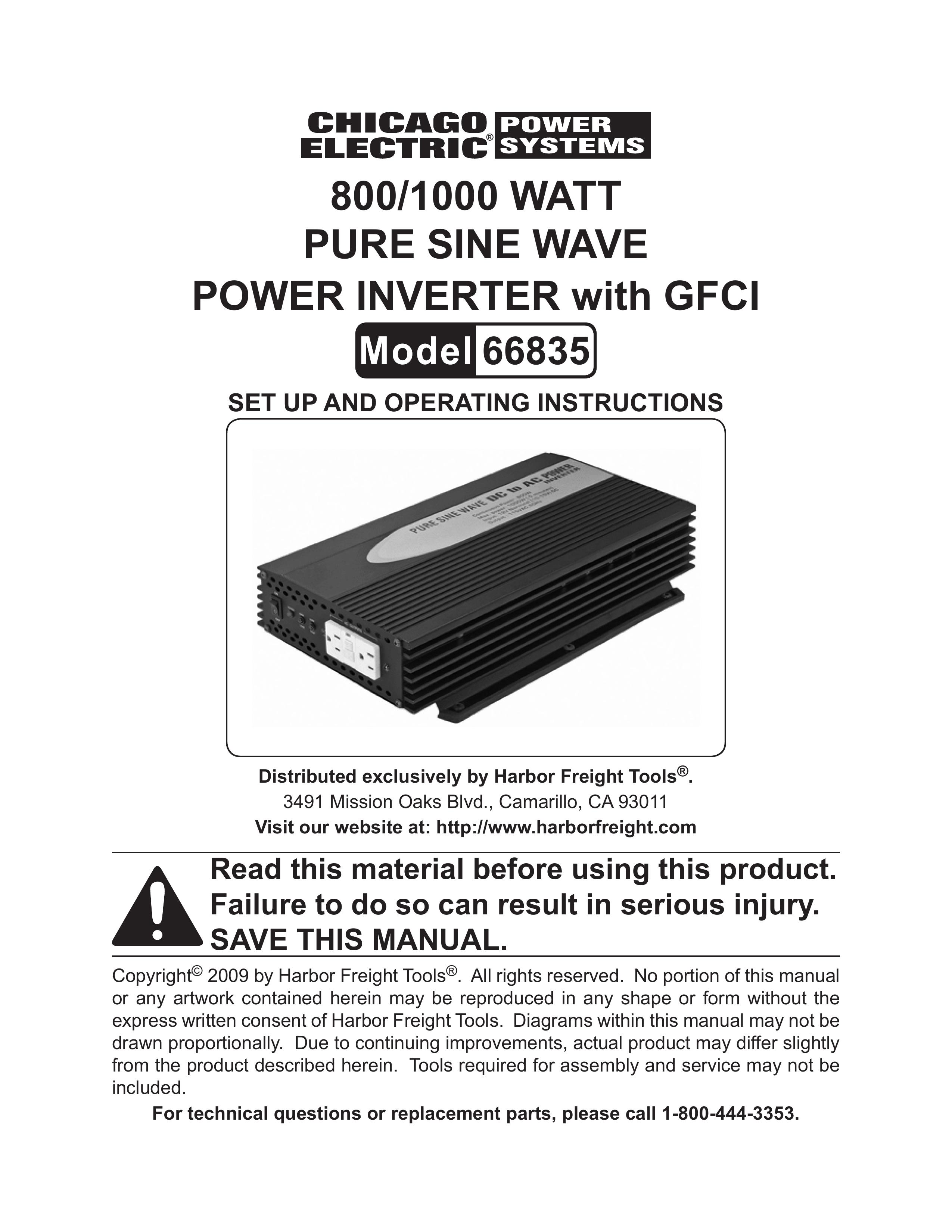 Chicago Electric 66835 Marine Battery User Manual