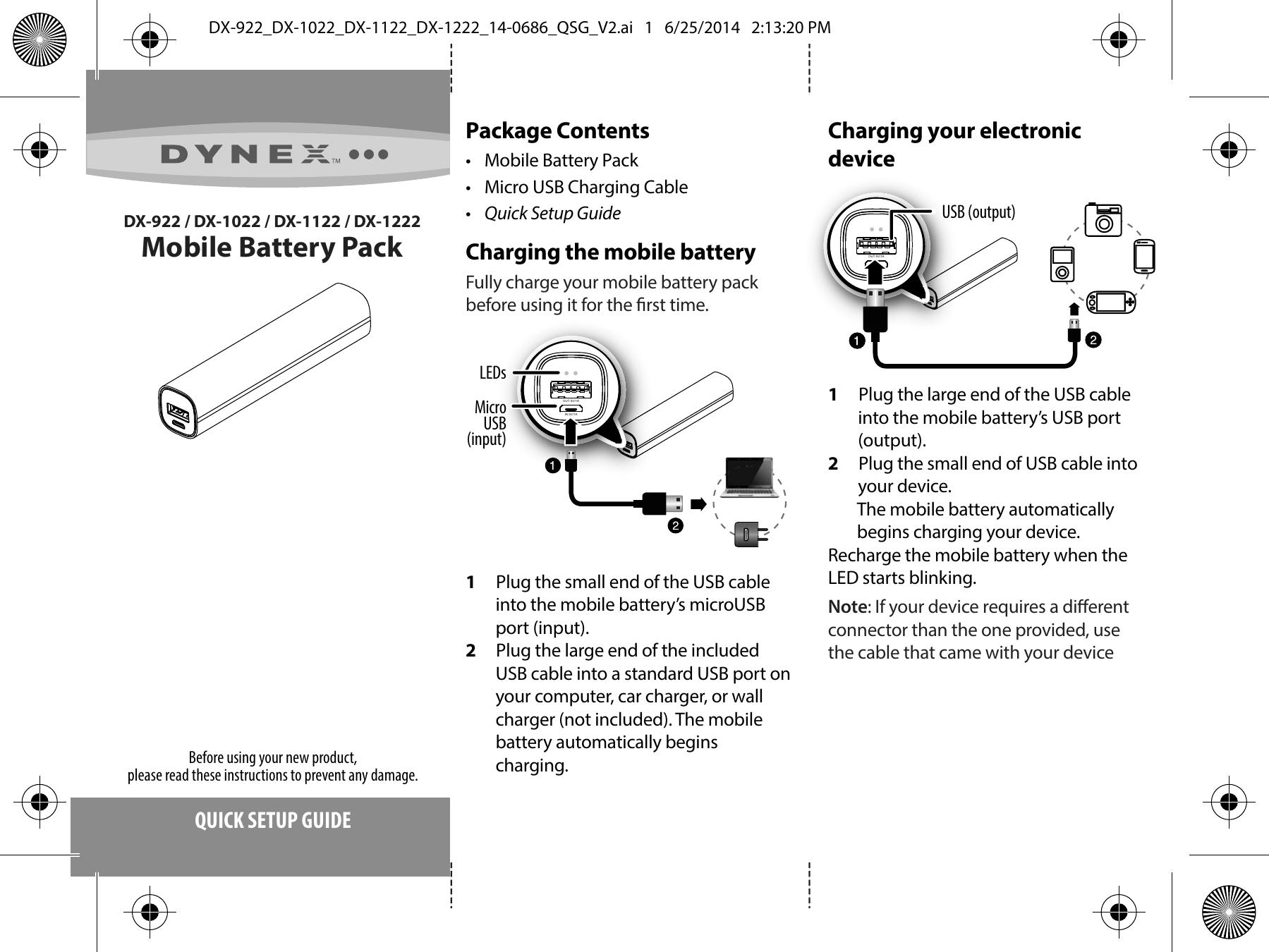 Dynex DX-922 Marine Battery User Manual