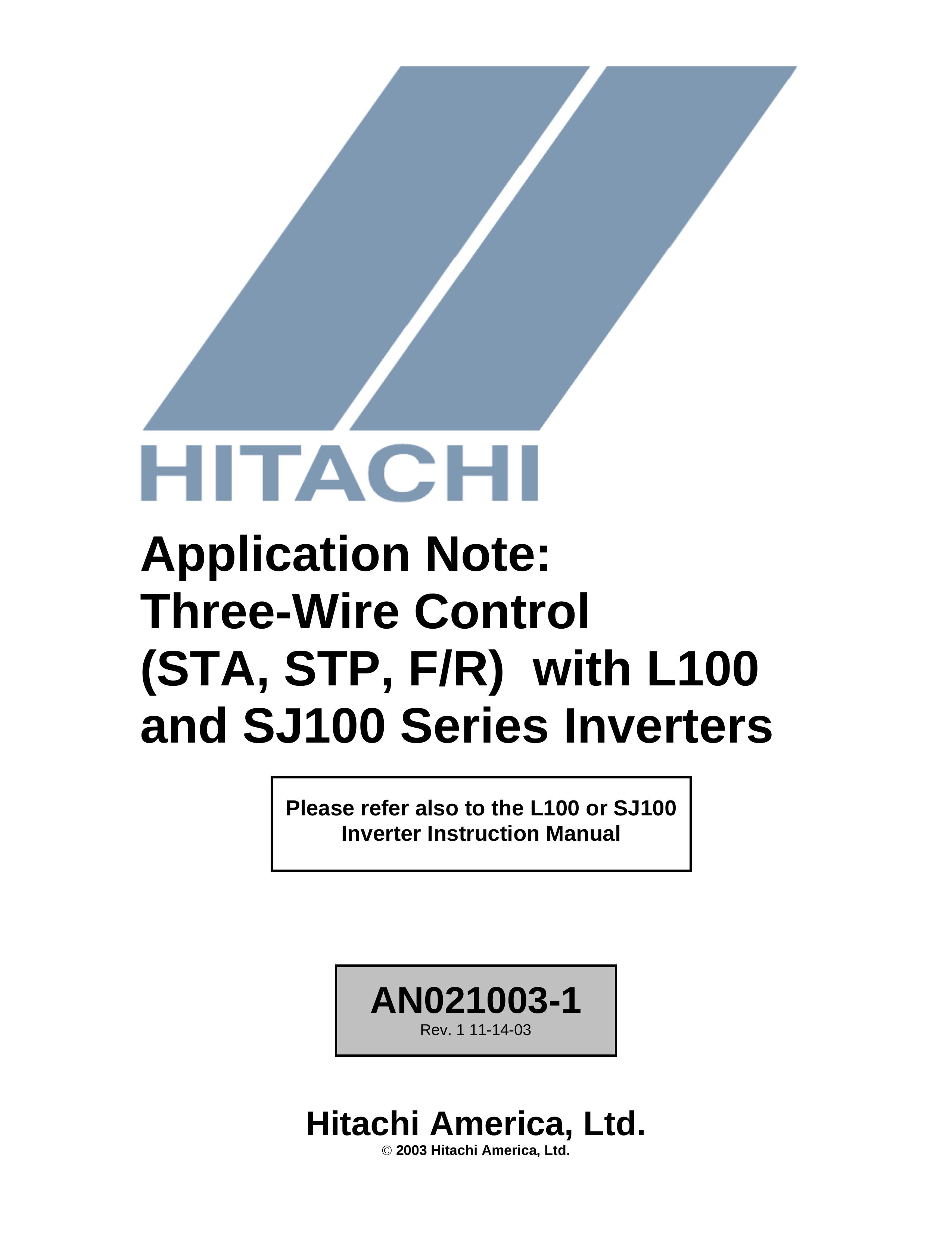 Hitachi AN021003-1 Marine Battery User Manual