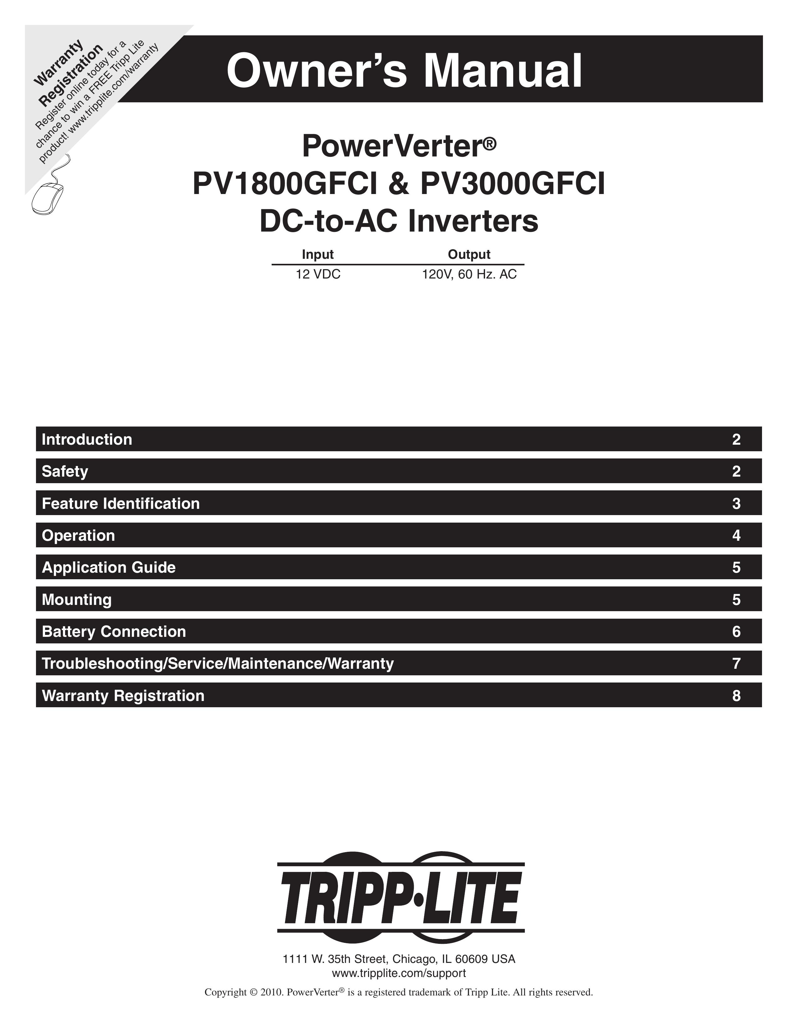 Tripp Lite PV3000GFCI Marine Battery User Manual