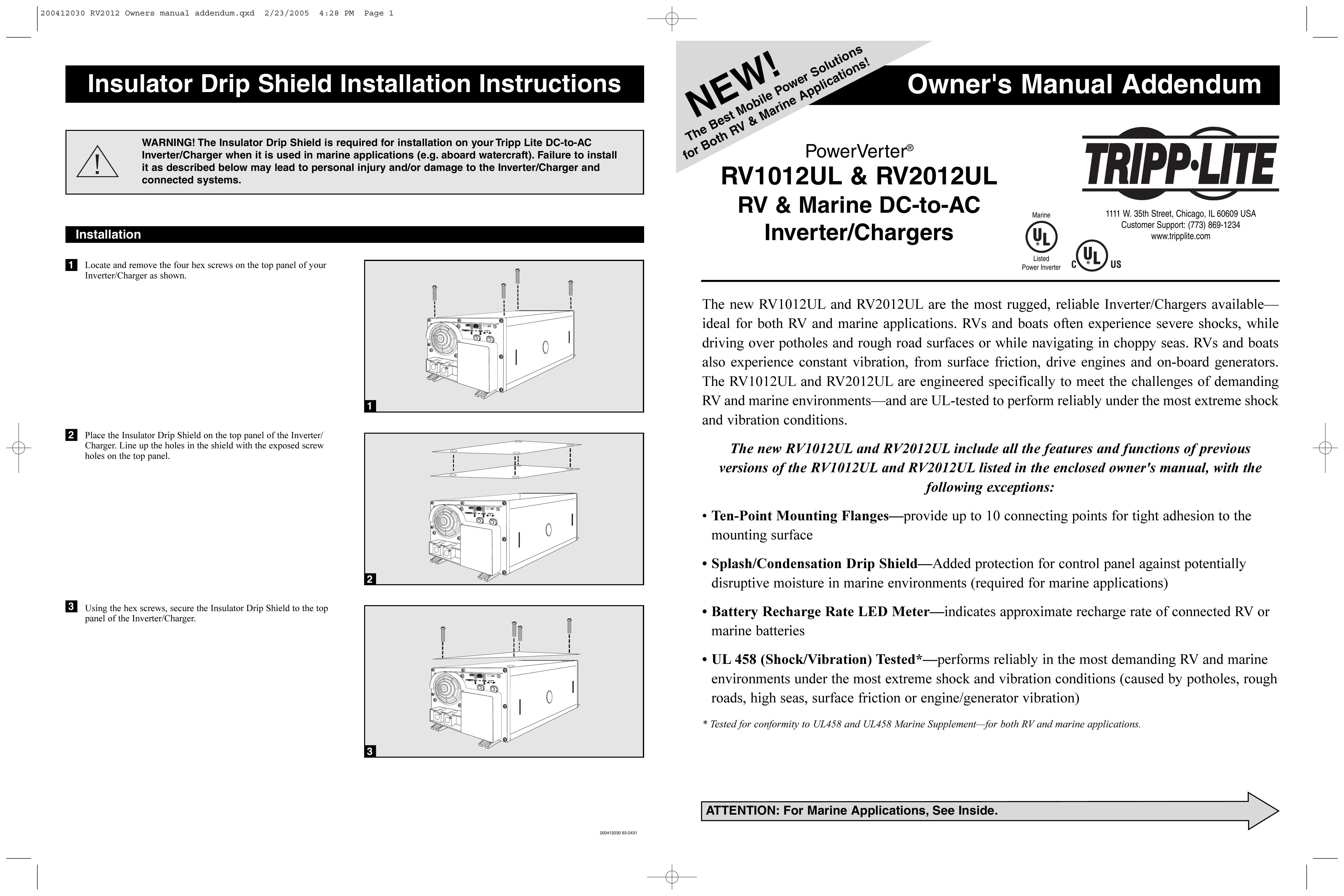 Tripp Lite RV1012UL Marine Battery User Manual