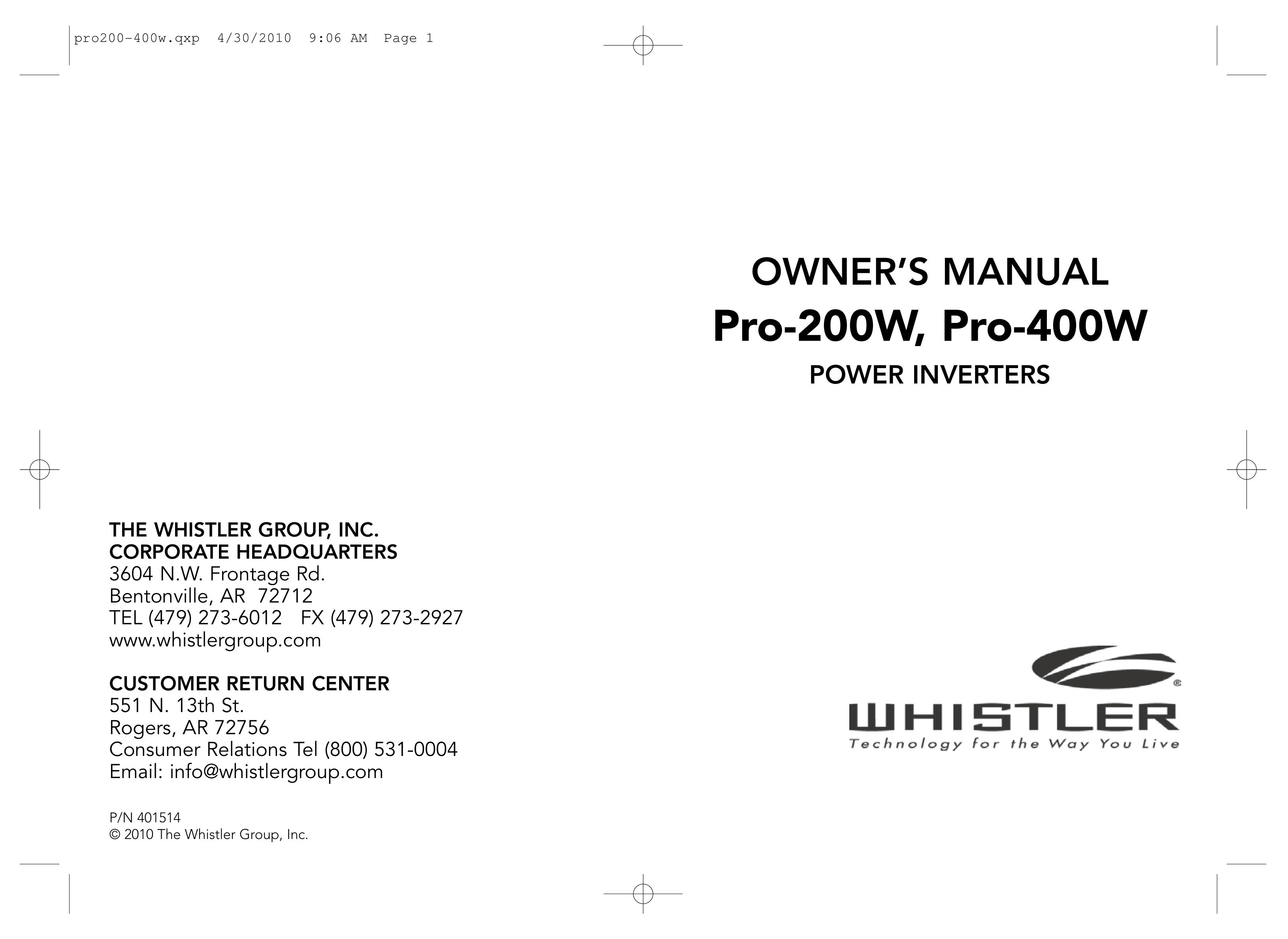 Whistler PRO-200W Marine Battery User Manual