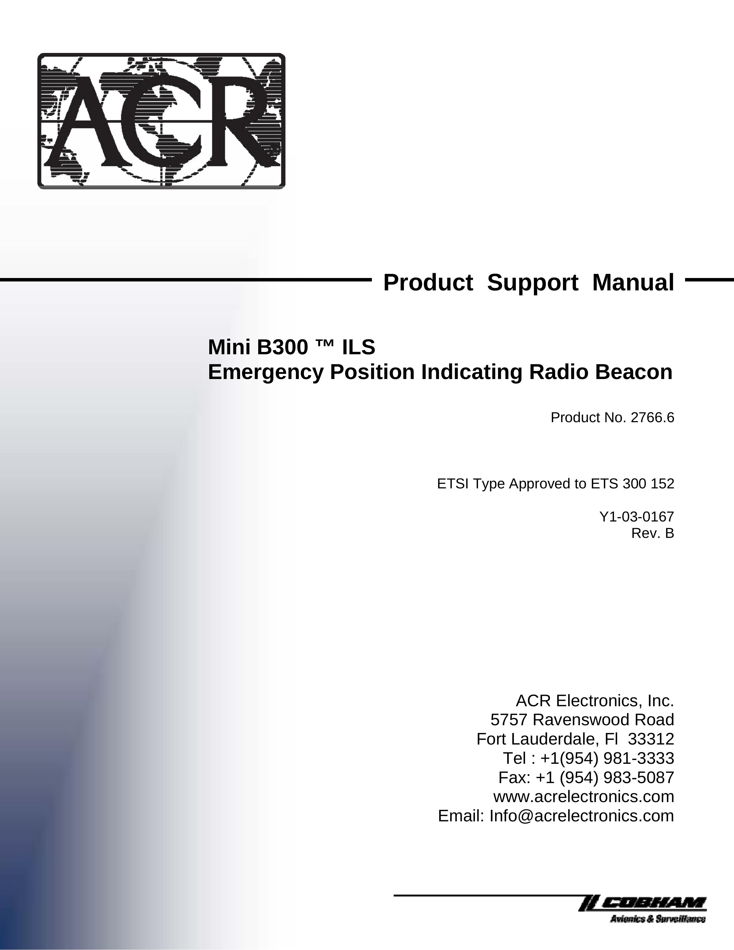 ACR Electronics Y1-03-0167 Marine GPS System User Manual