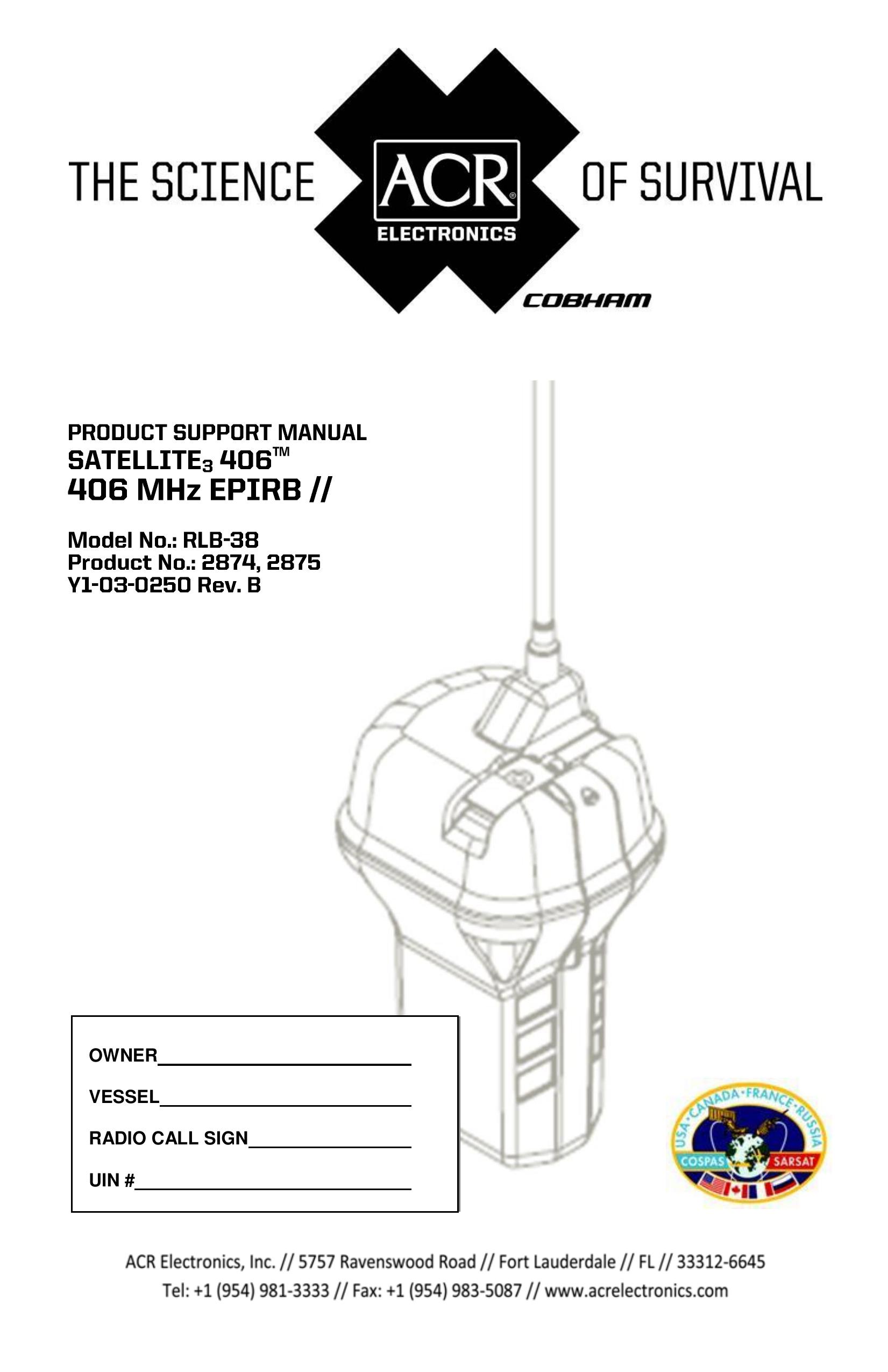 ACR Electronics Y1-03-0250 Marine GPS System User Manual