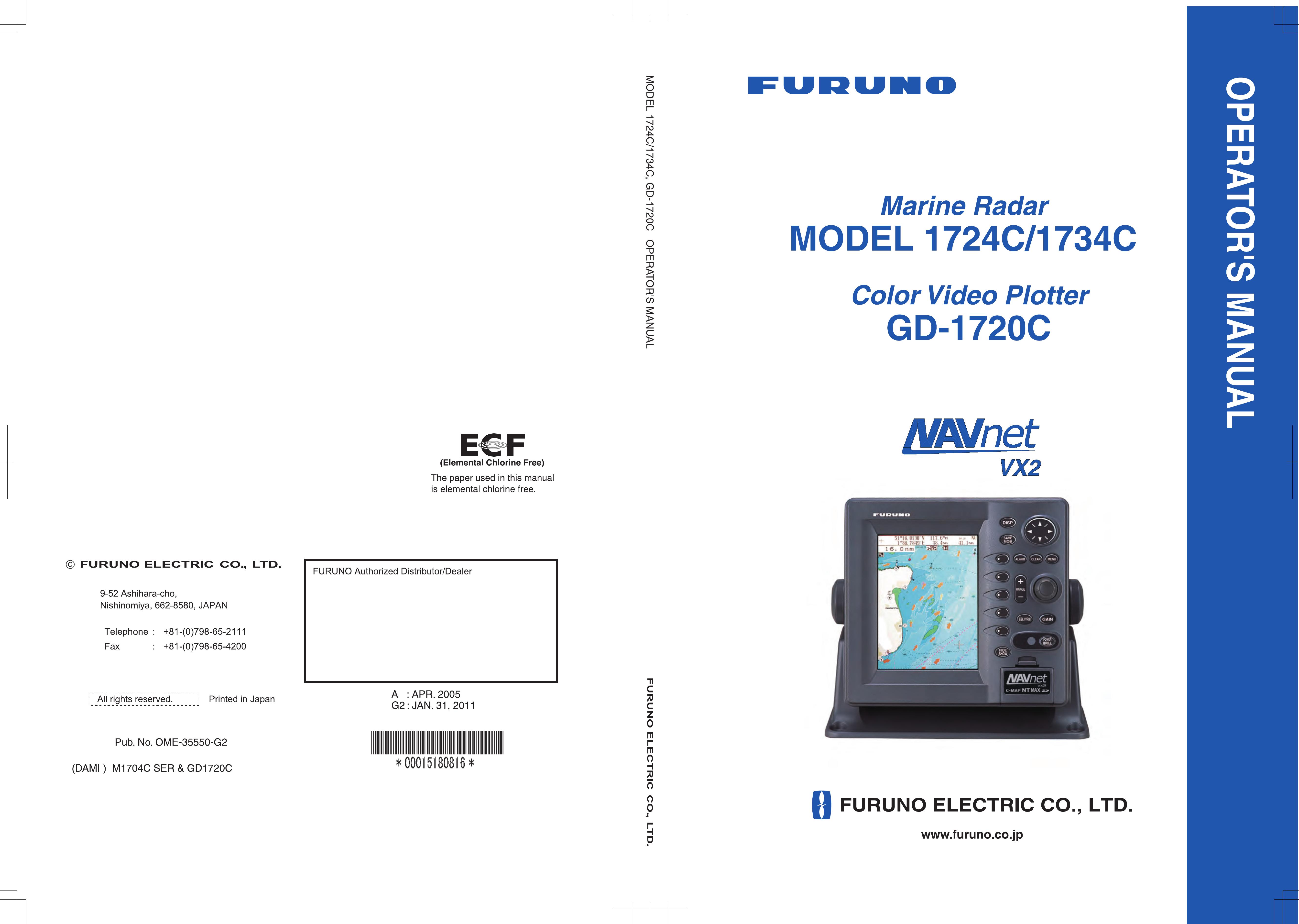 Furuno 1724C Marine GPS System User Manual