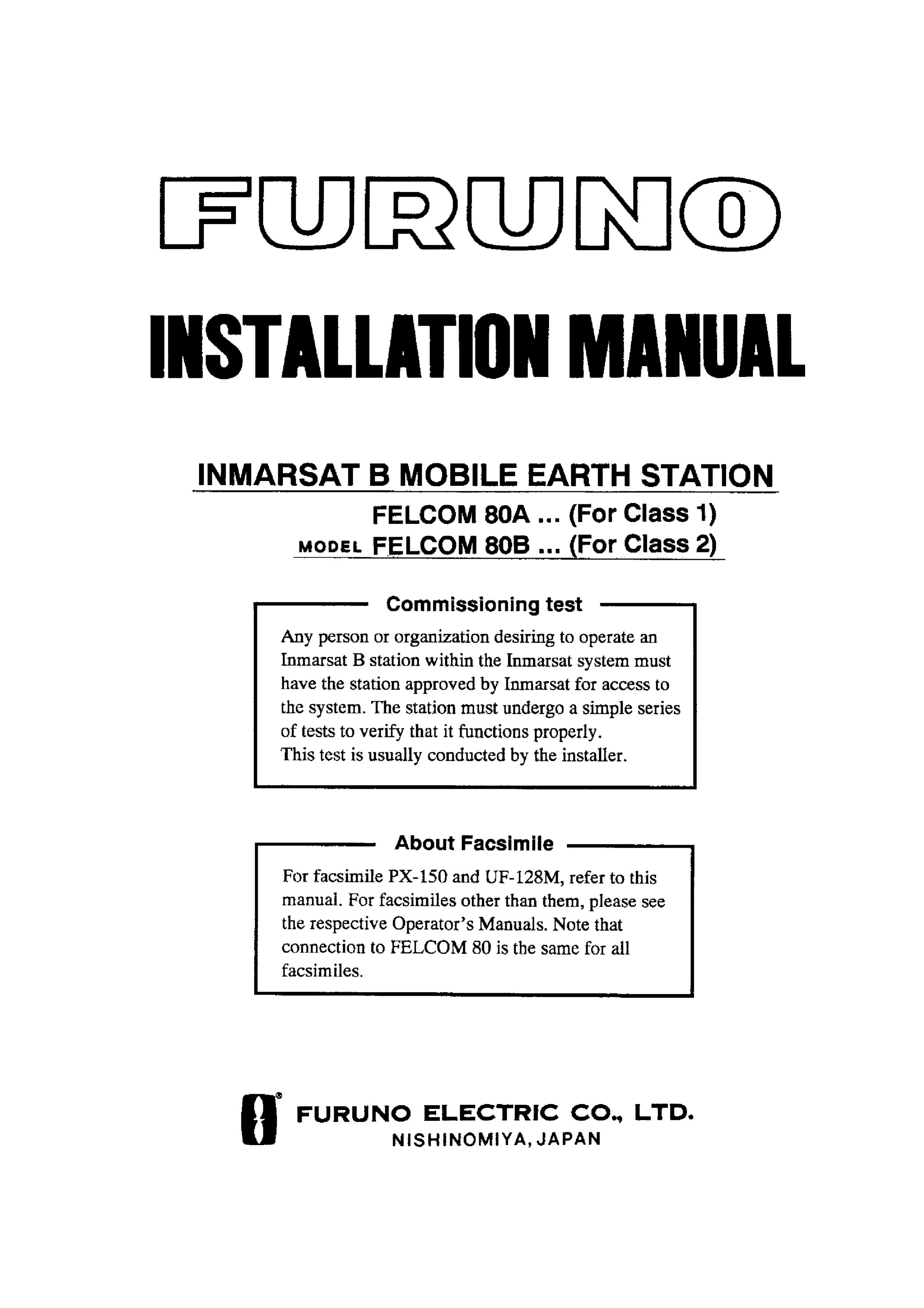 Furuno FELCOM 80B Marine GPS System User Manual