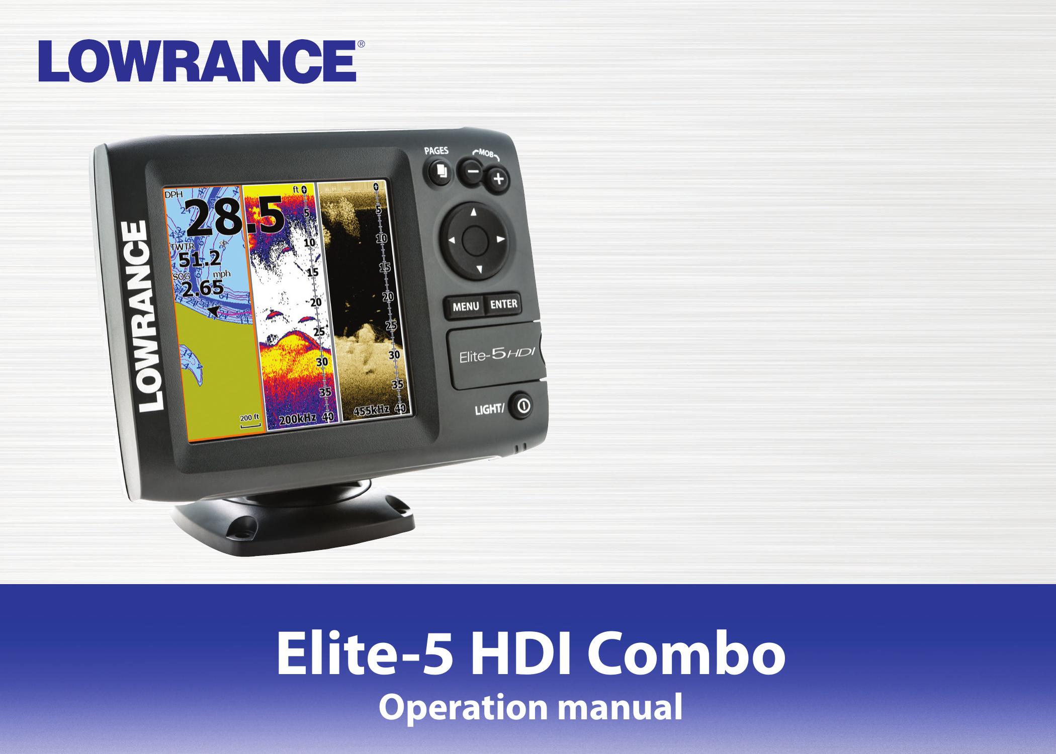 Lowrance electronic ELITE-5 HDI Marine GPS System User Manual