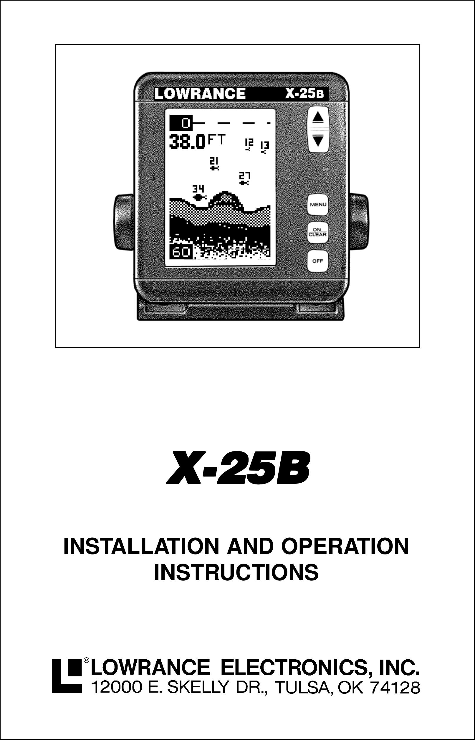 Lowrance electronic X-25B Marine GPS System User Manual