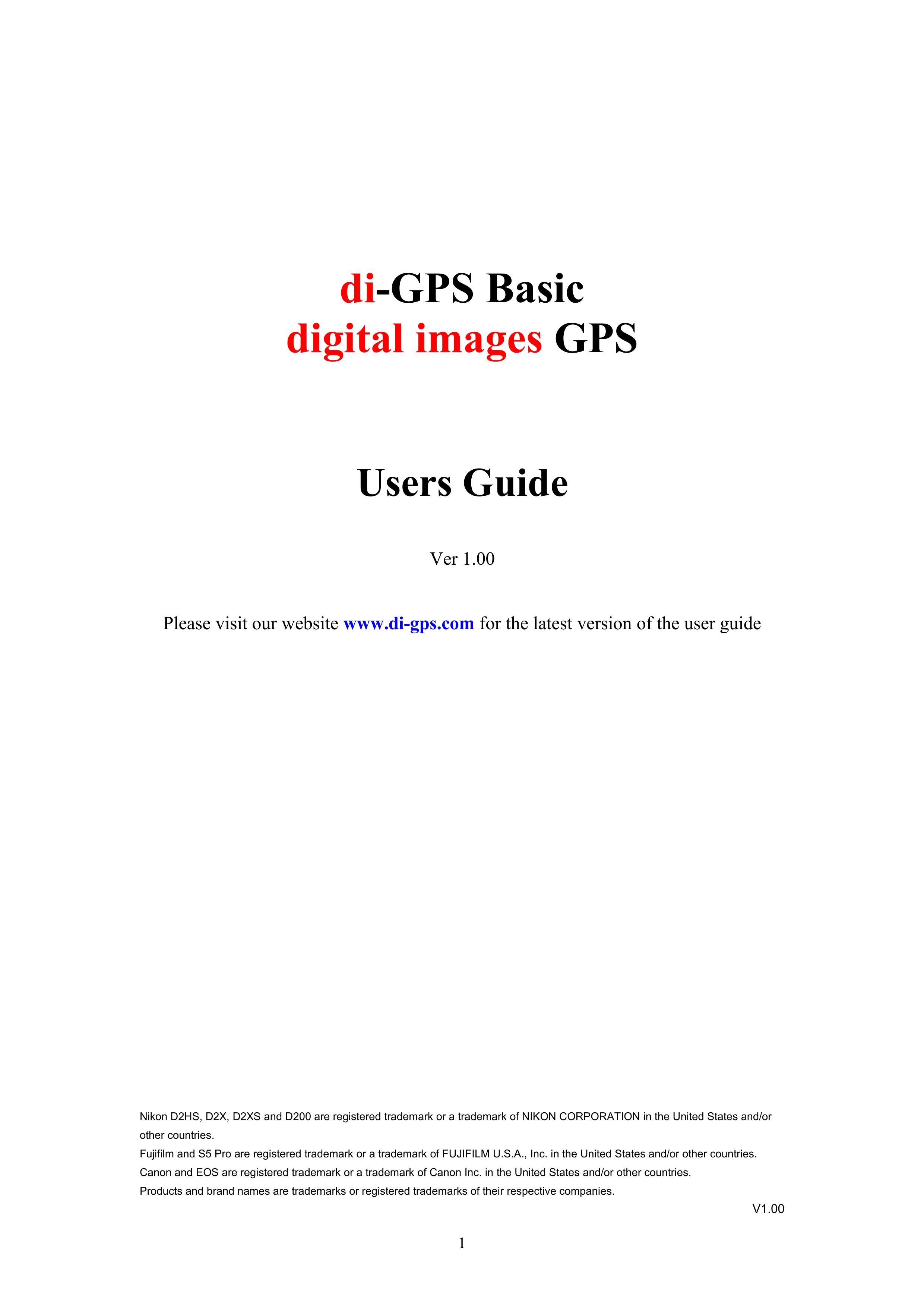 Nikon ver1.00 Marine GPS System User Manual
