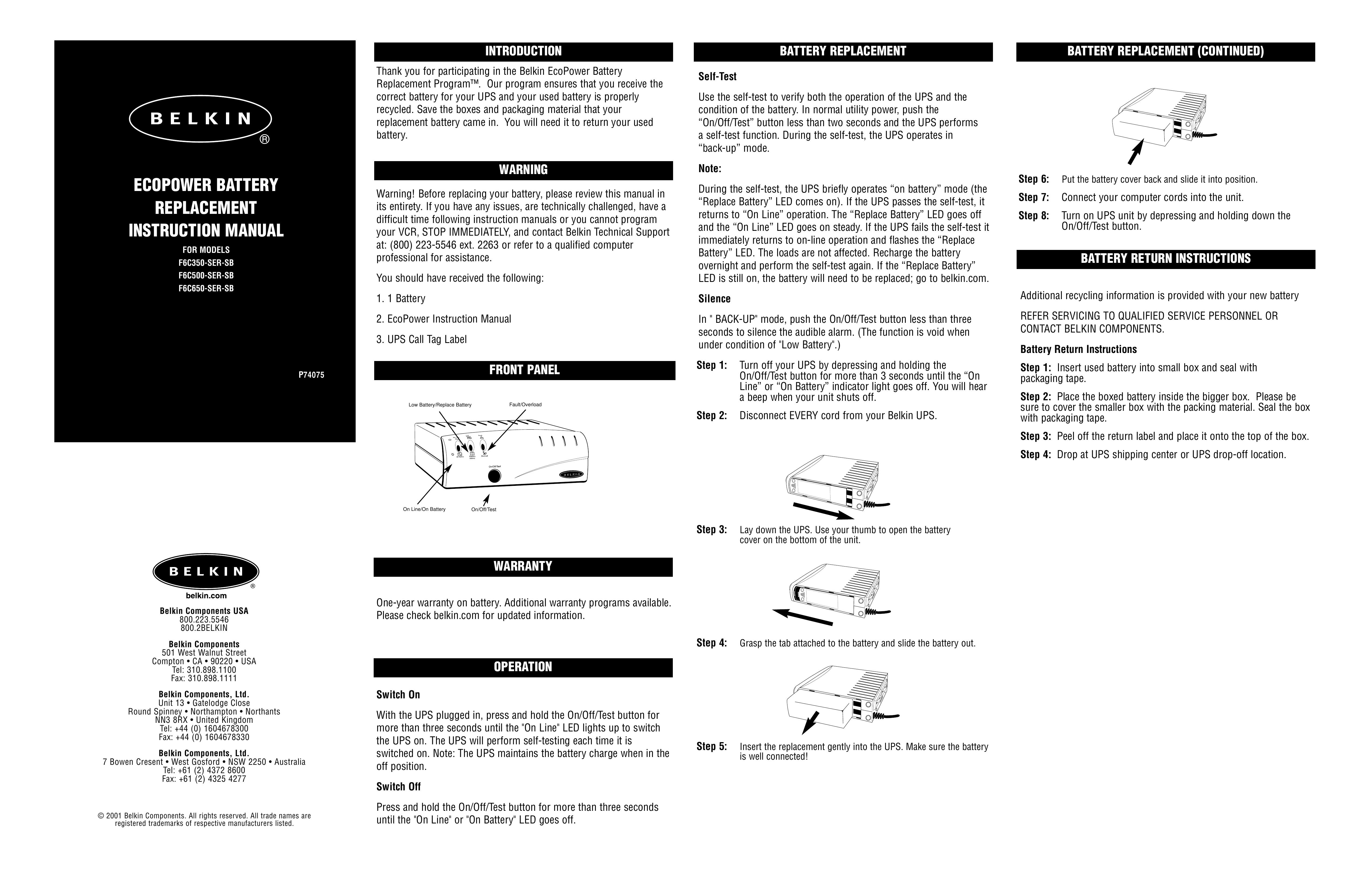 Belkin F6C650-SER-SB Marine Instruments User Manual