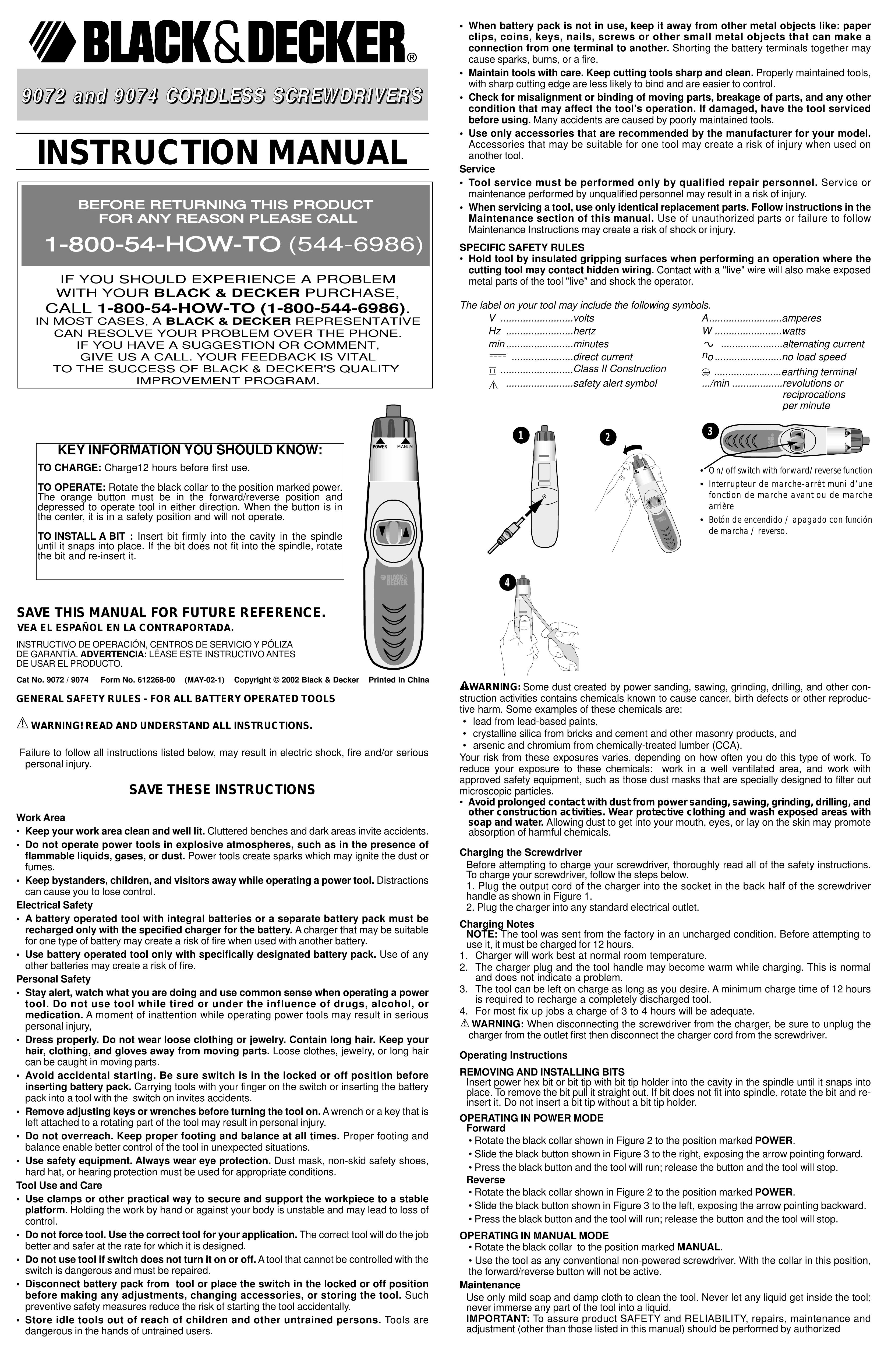 Black & Decker 9072 Marine Instruments User Manual