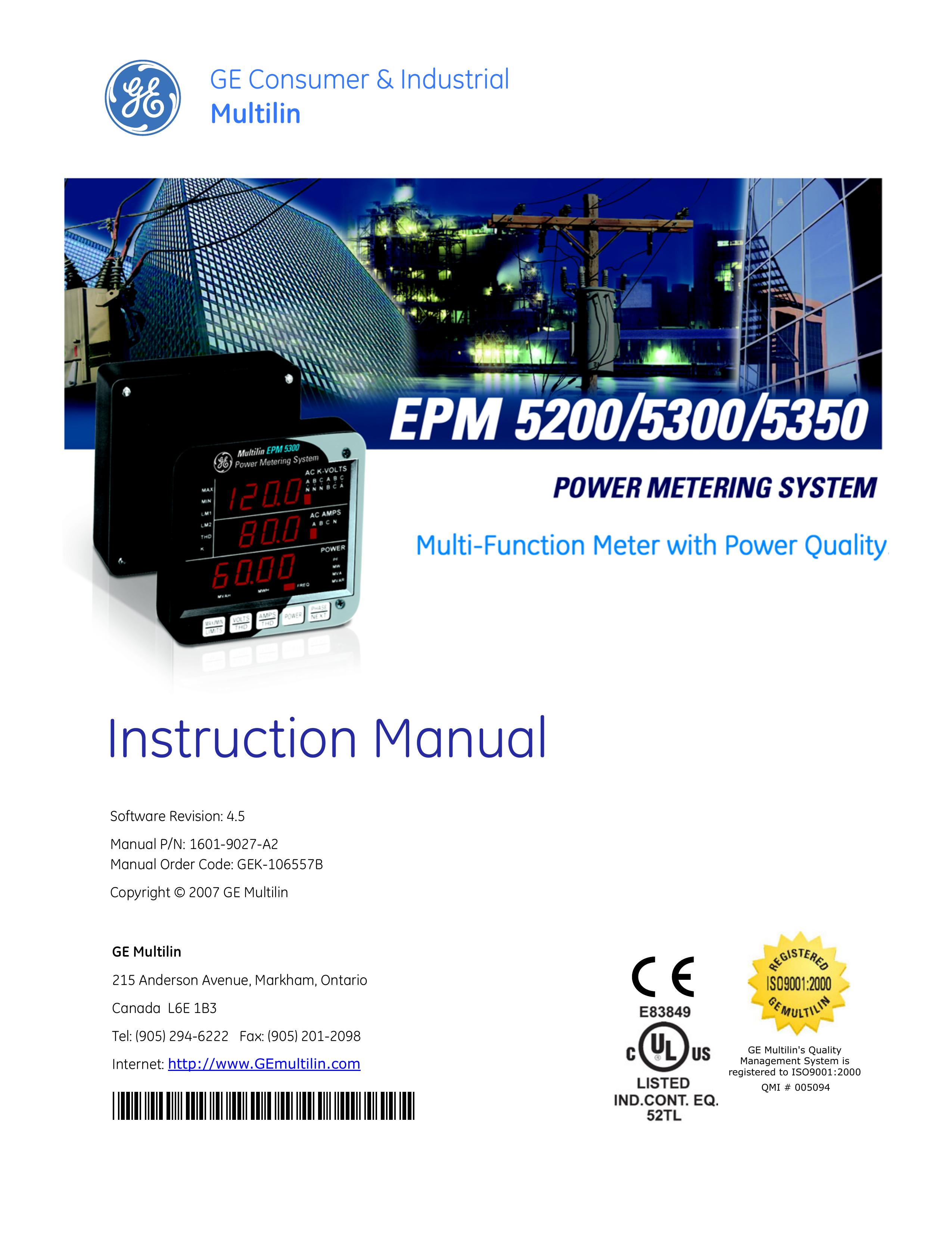 GE EPM 5200 Marine Instruments User Manual