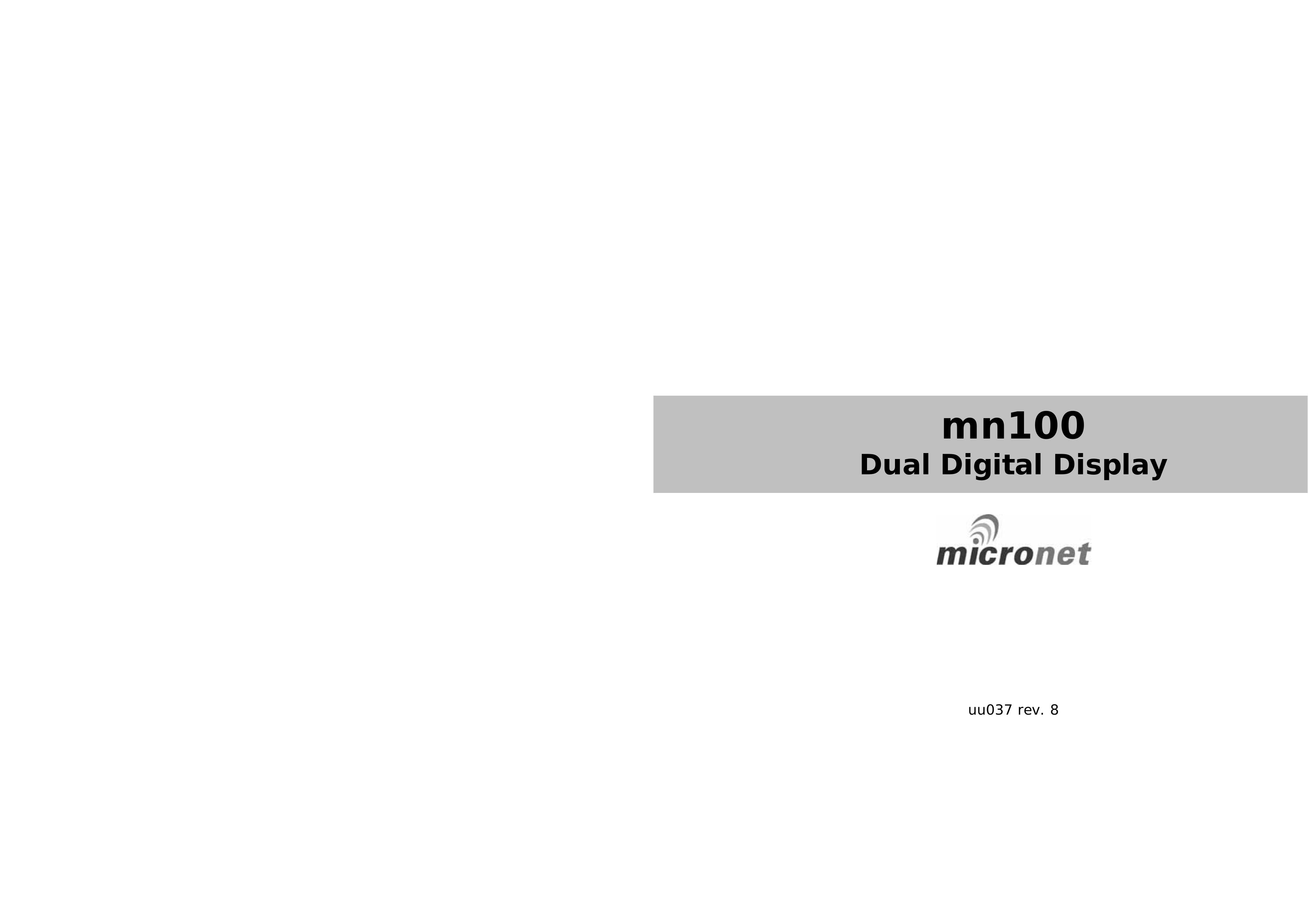 MicroNet Technology MN100 Marine Instruments User Manual